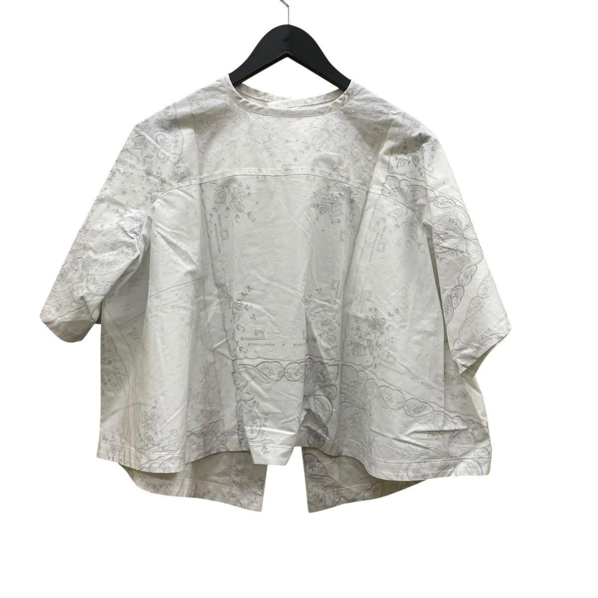 TAO COMME des GARCONS 半袖ブラウスTI-B003 綿ｳｪｻﾞｰ汕頭柄ﾌﾟﾘﾝﾄ 古着・中古-2枚目のアイテム画像
