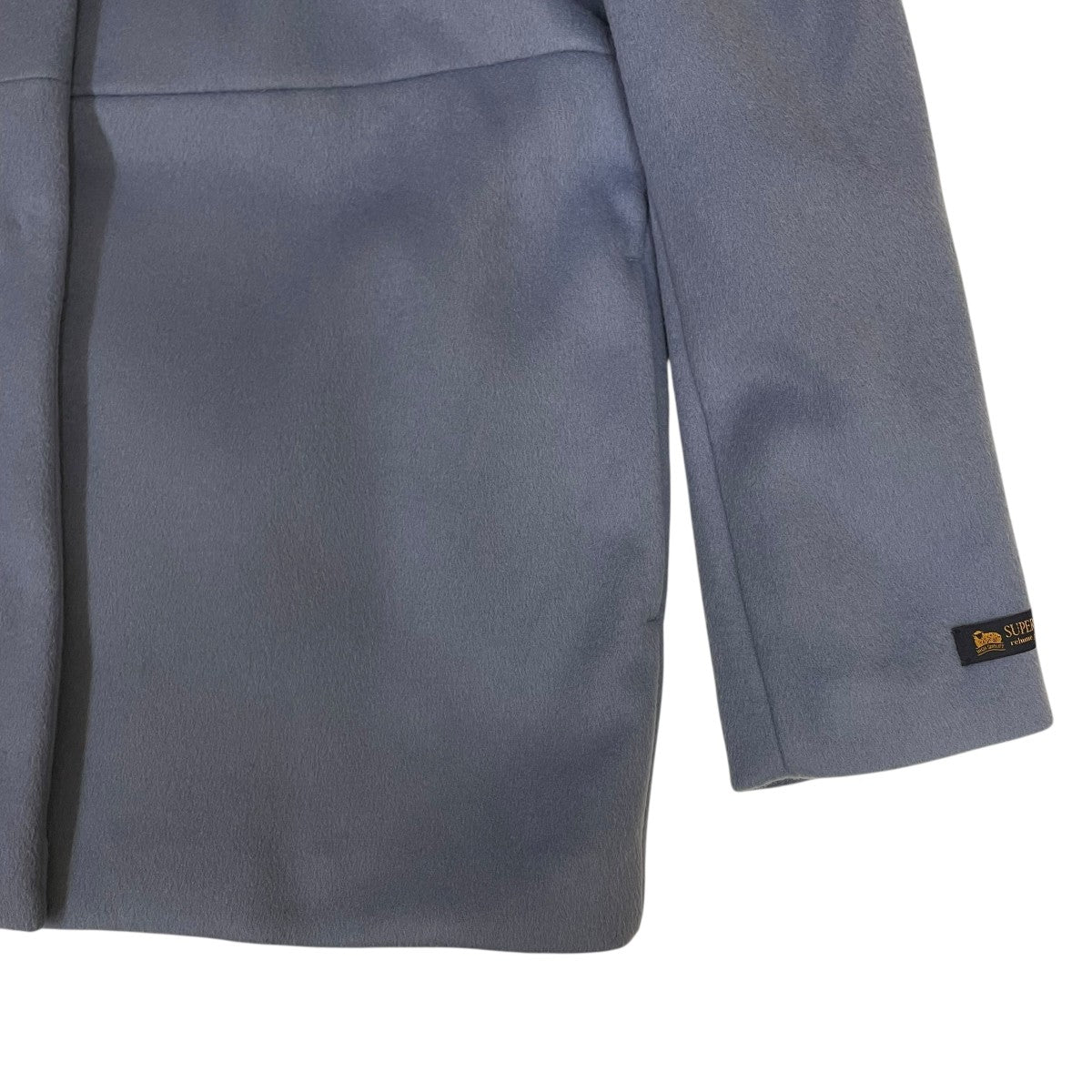 25AWスーパーファインビーバークルーネックコートノーカラーコート25020462704140