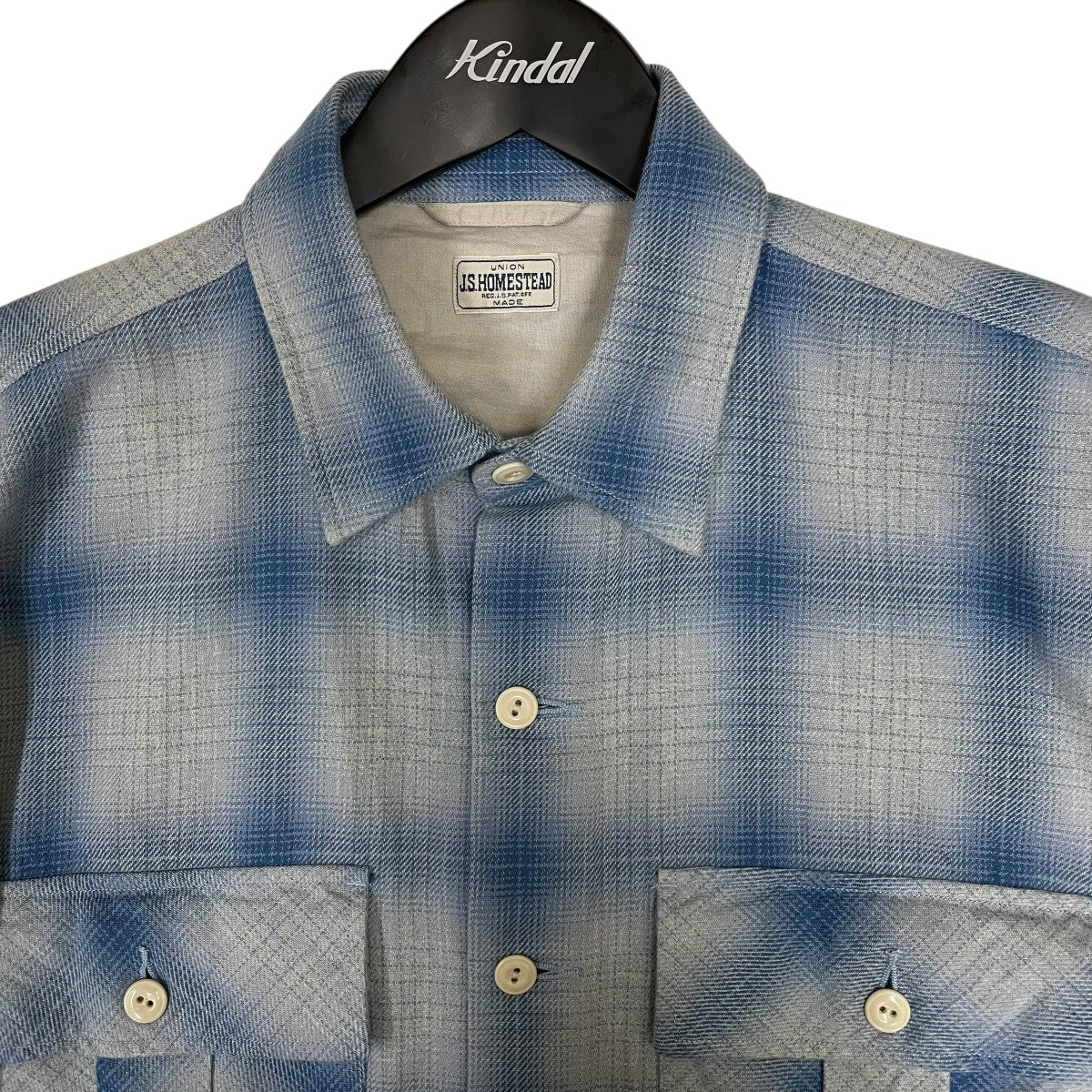 インディゴ チェック ミリタリー シャツ長袖シャツ25050470155030