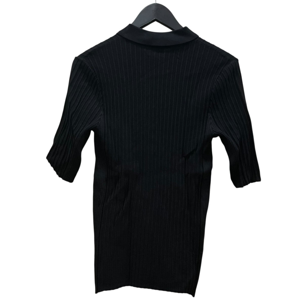 襟付きリブニットカーディガン ポロニット フロントボタン半袖ニット22-02-02-02304