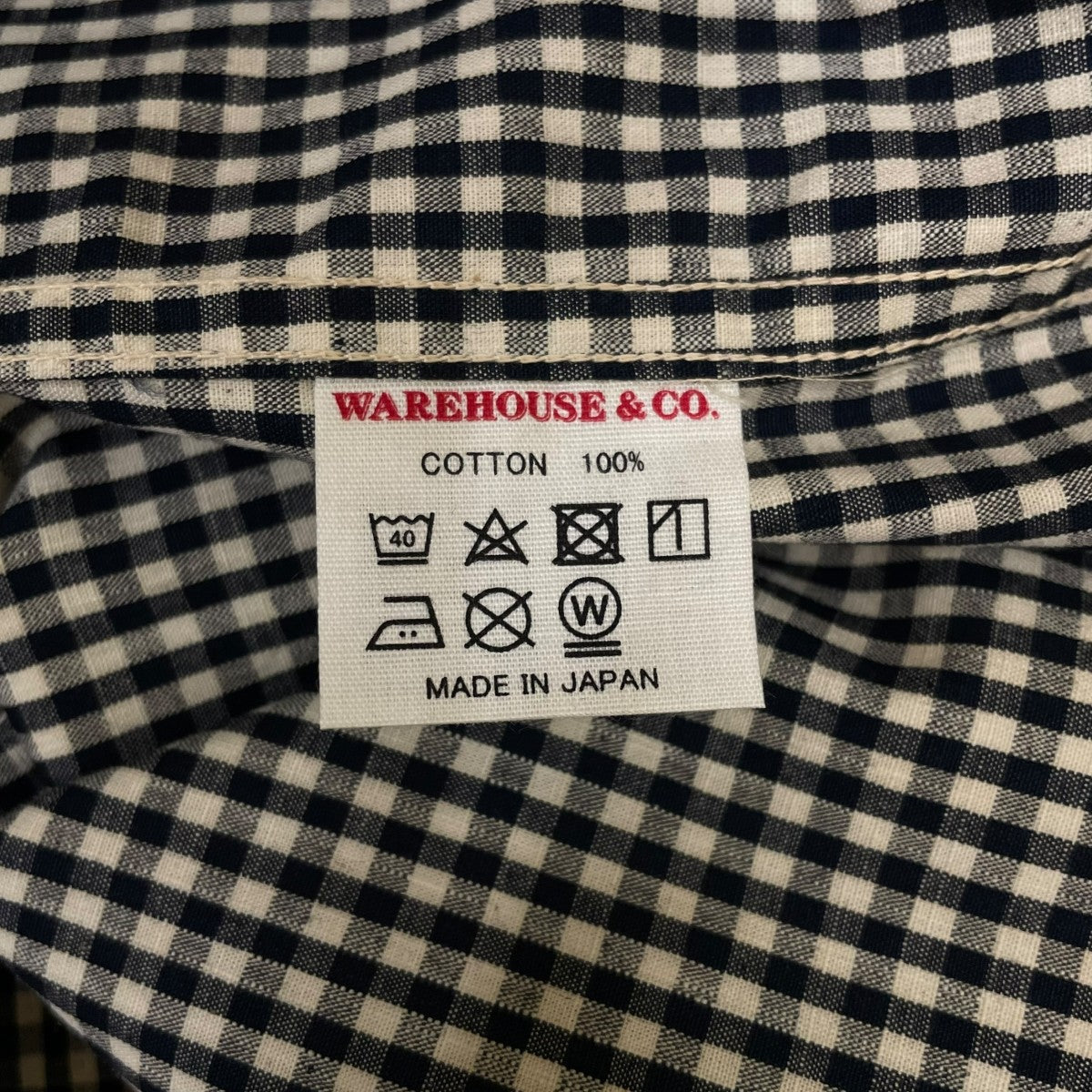 Warehouse ギンガムチェック　半袖シャツ 40 WAREHOUSE(ウエアハウス) ギンガムチェック柄 オープンカラー 半袖