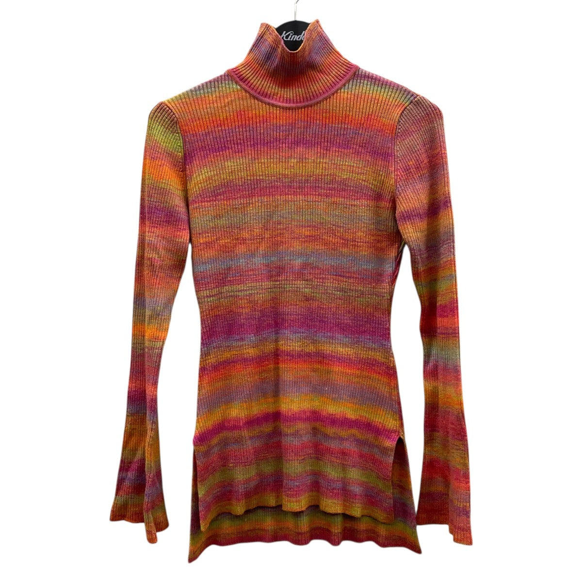 mame kurogouchi 22FW／Ombre Stripe Knitted TopハイネックニットMM22FW-KN055 古着・中古-1枚目のアイテム画像