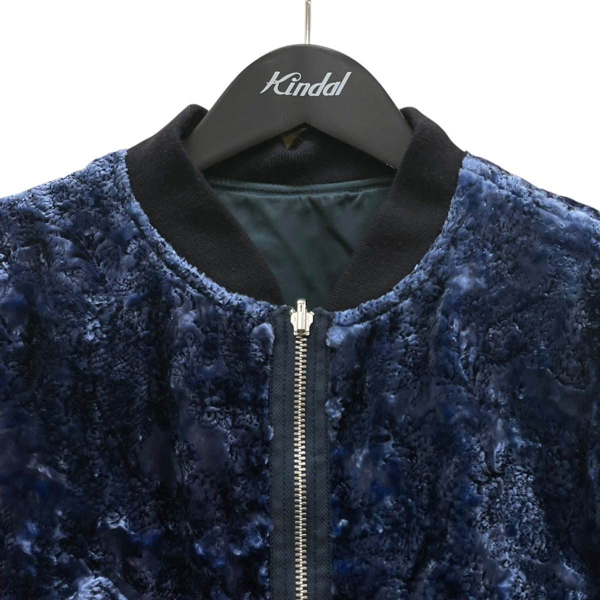 Velor flock print jacket ベロア リバーシブル短丈ブルゾンYSY-16FB01