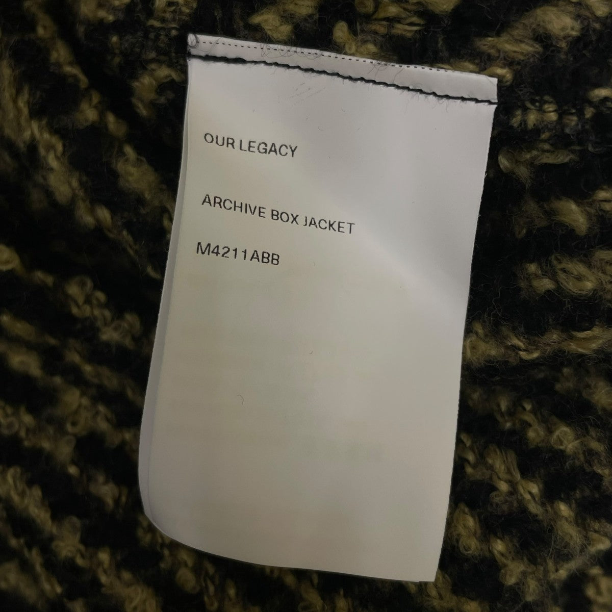 OUR LEGACY 21AWARCHIVE BOX JACKET アーカイブ ボックスジャケット ツイードウールジャケットM4211ABB 古着・中古-5枚目のアイテム画像