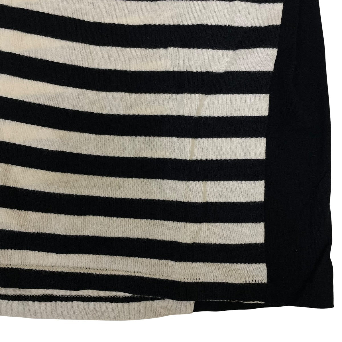YOHJI YAMAMOTO 切替 アシンメトリー ボーダーTシャツ 半袖Tシャツ コットンTシャツHJ T65 859 古着・中古-4枚目のアイテム画像