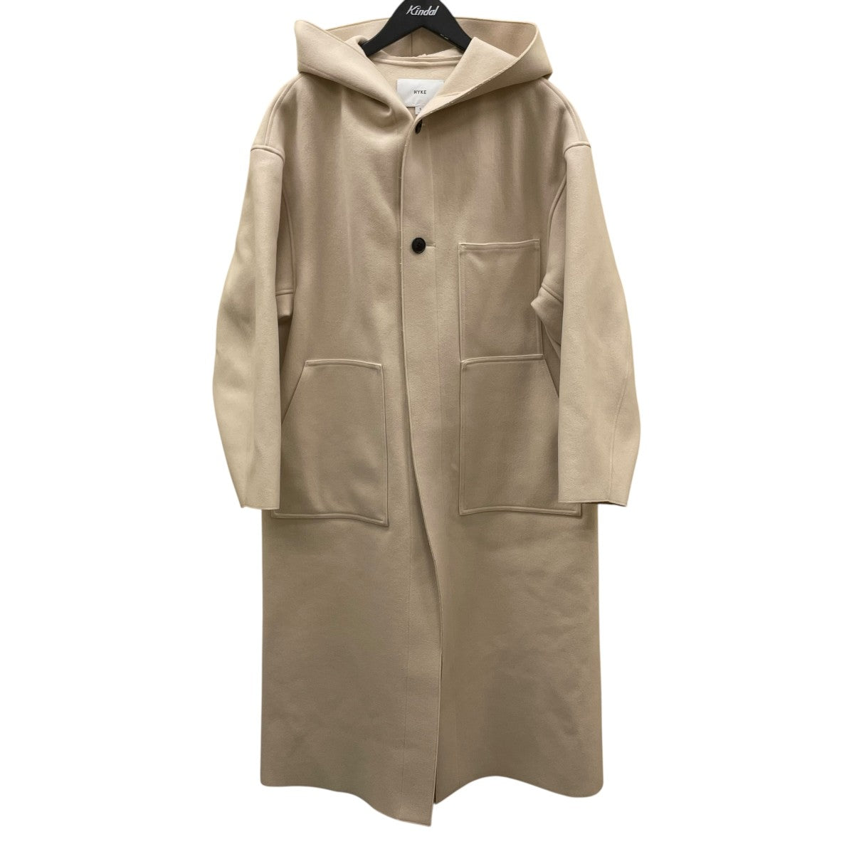 HYKE MELTON HOODED WORK COATフーデッドロングコート242-17483 古着・中古-1枚目のアイテム画像