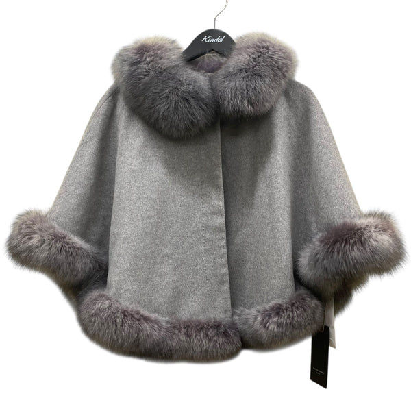 JEAN-LOUIS SCHERRER カシミヤ フォックス ケープ ポンチョ JEAN-LOUIS SCHERRER ジャンルイ シェレル カシミヤ100 フォックス