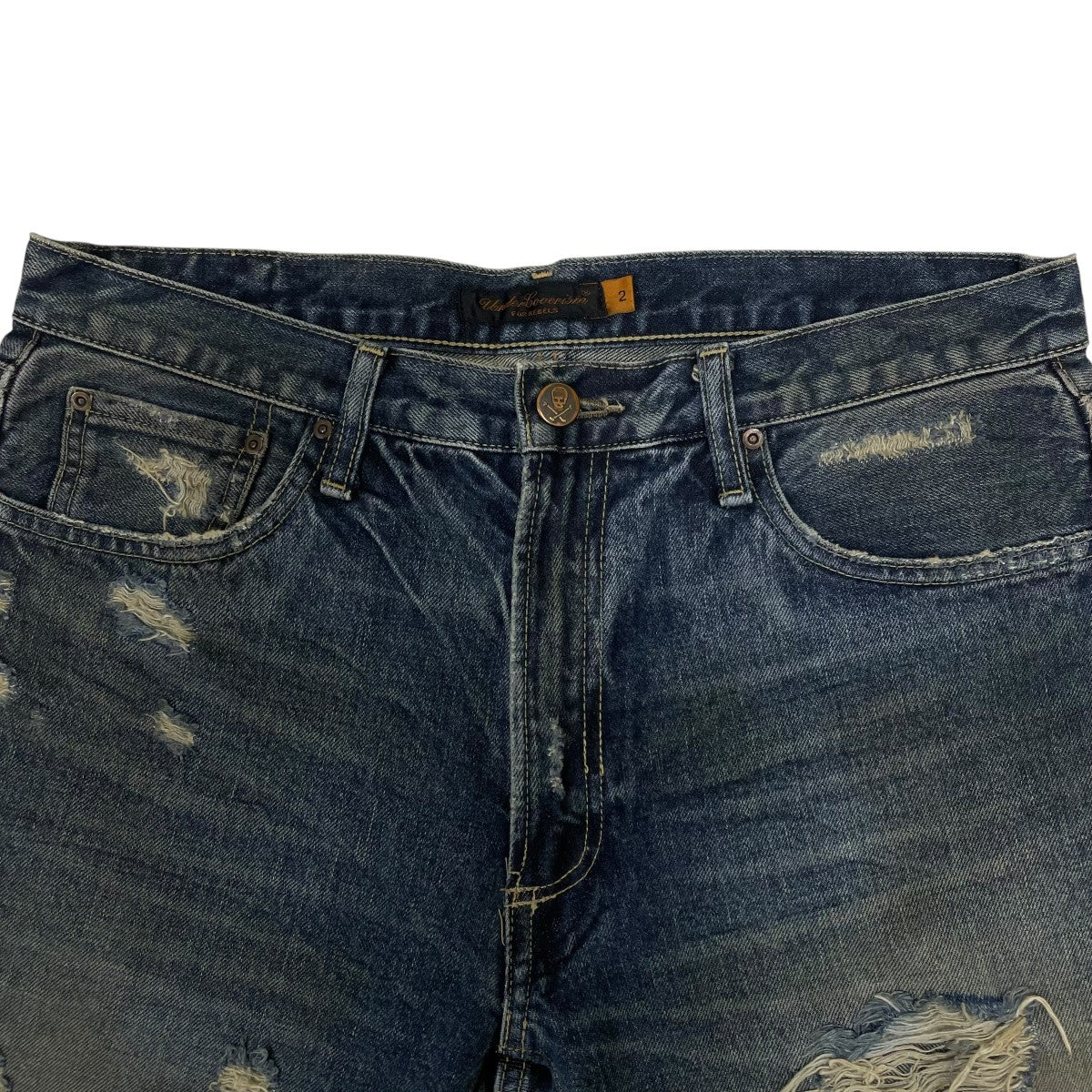 UNDERCOVERISM 05SSBut Beautiful 期パッチワークデザイン ダメージ加工 デニムパンツ5S226-P3 古着・中古-3枚目のアイテム画像