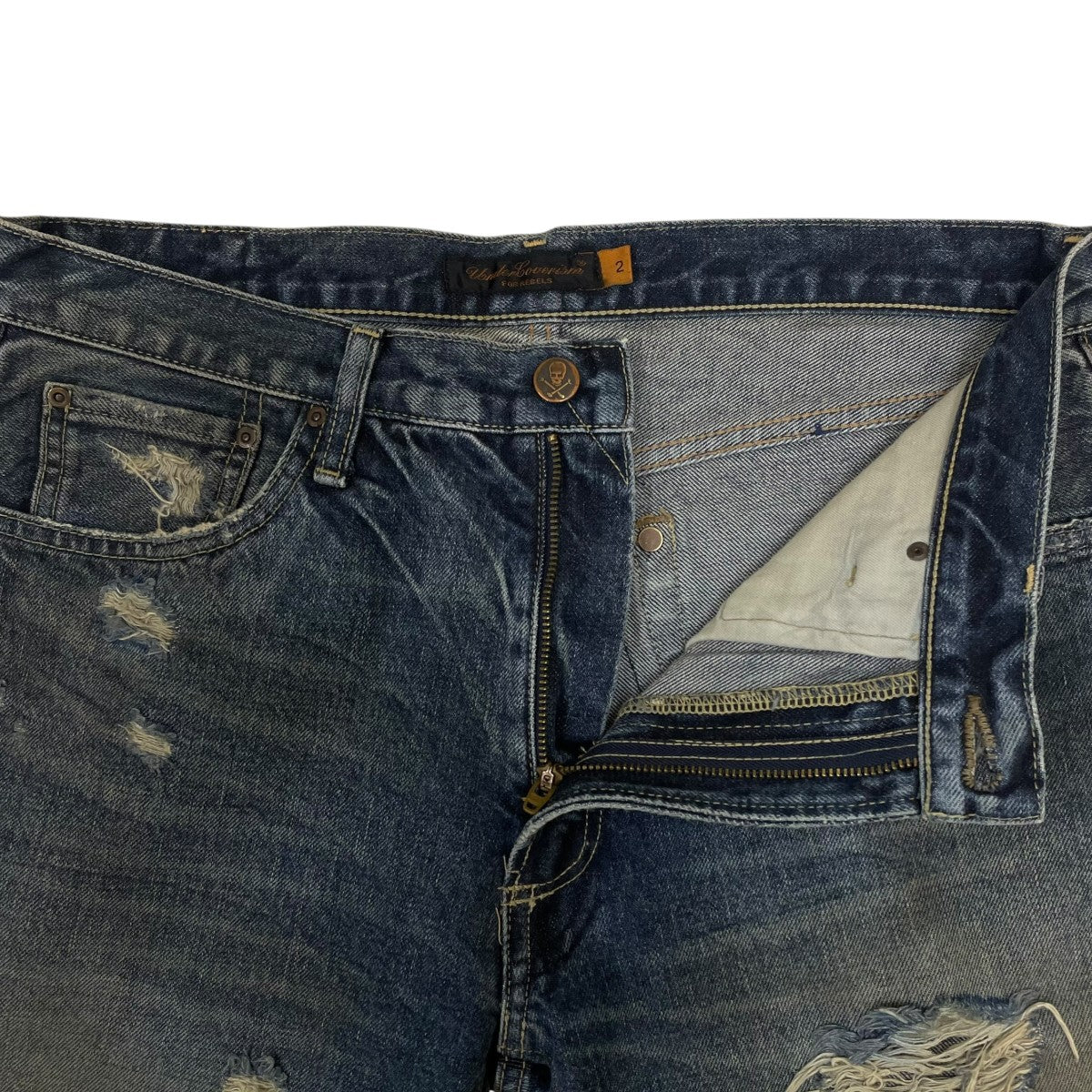 UNDERCOVERISM 05SSBut Beautiful 期パッチワークデザイン ダメージ加工 デニムパンツ5S226-P3 古着・中古-4枚目のアイテム画像