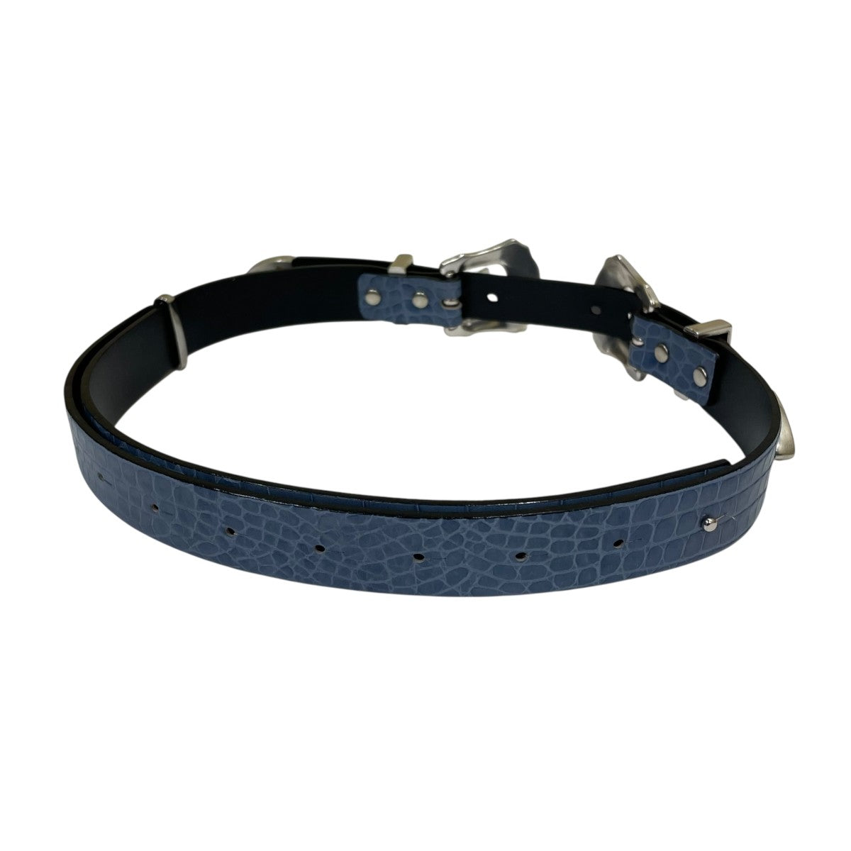 TOGA TOO ダブルバックル ベルト ブラック TOGA TOO/トーガトゥ】Double square buckle belt/ダブルスクエア