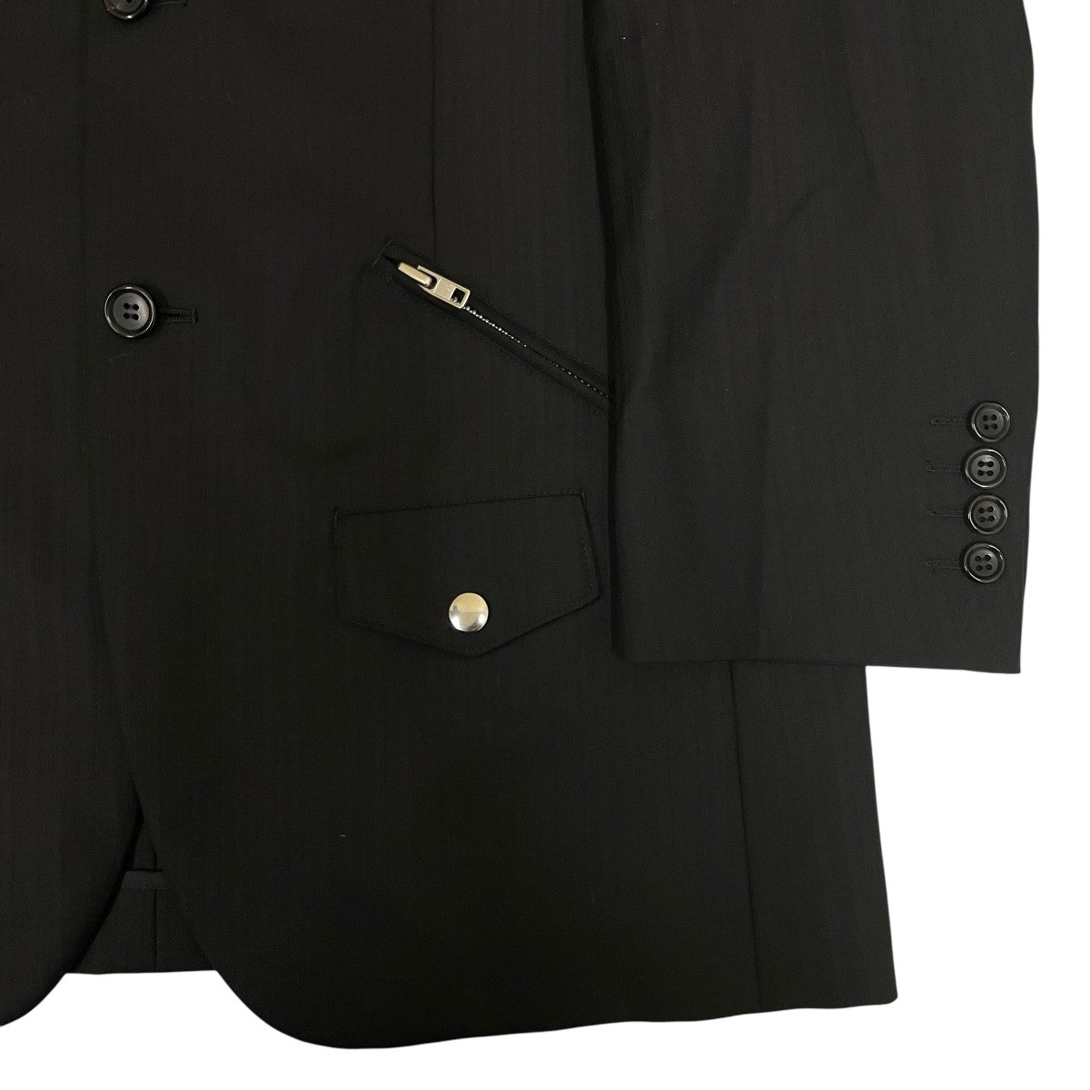 COMME des GARCONS HOMME DEUX AD2022 ジップ ポケット ストライプ ジャケットテーラードジャケットDK-J043 古着・中古-4枚目のアイテム画像