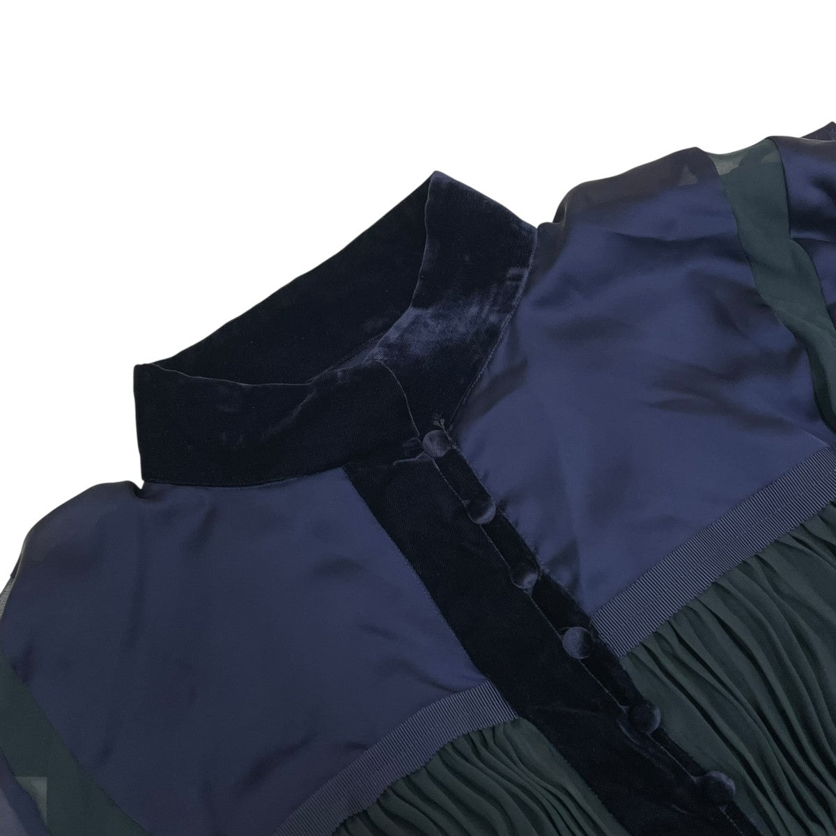 sacai(サカイ) ベロア サテン ドッキング長袖ブラウス18-04049 18