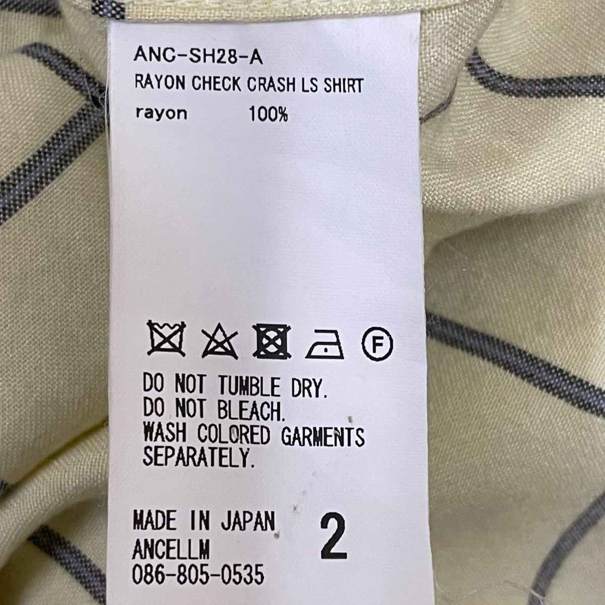 RAYON CHECK CRASH LS SHIRT長袖シャツANC-SH28-A