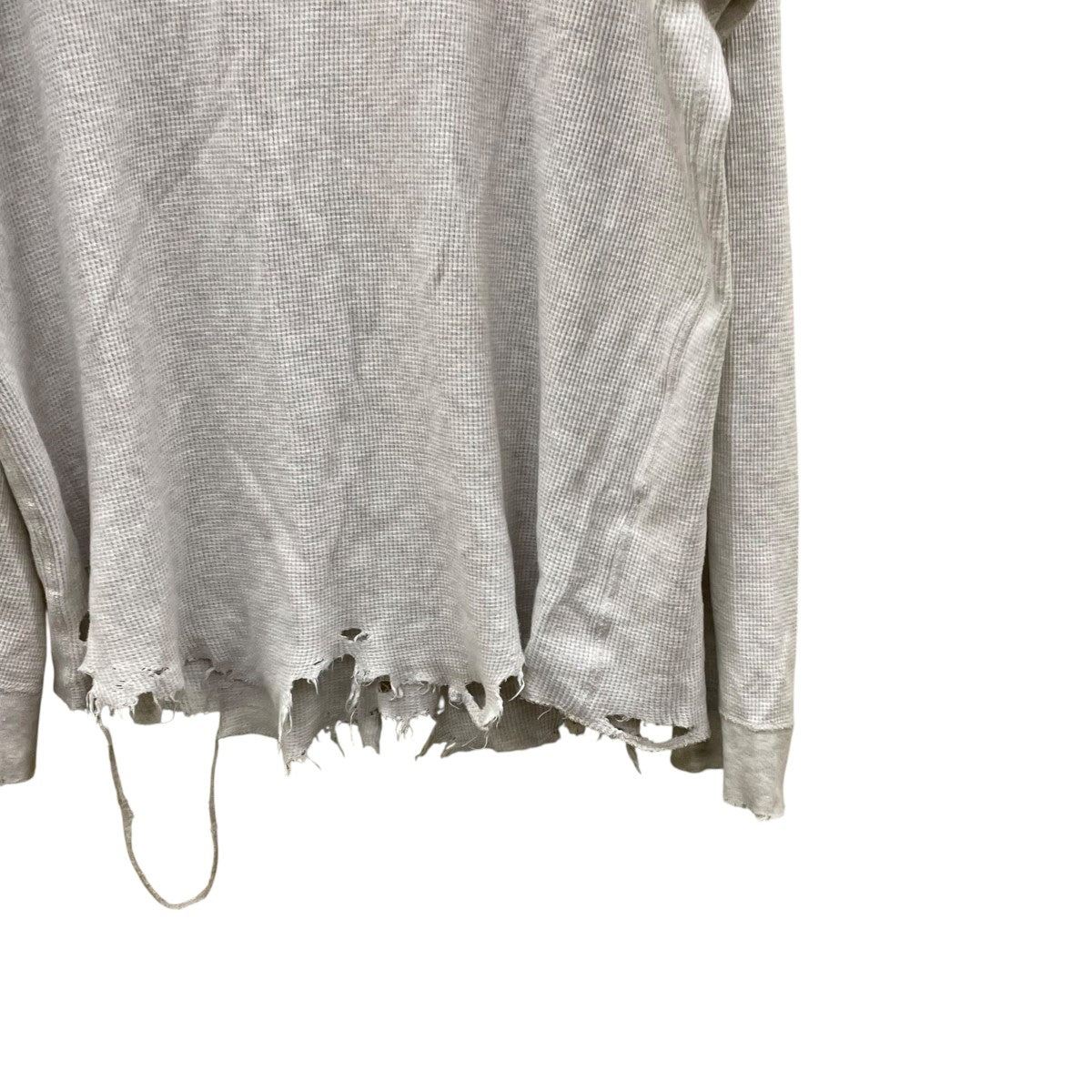 ANCELLM(アンセルム) DAMAGE WAFFLE CREW LS T-SHIRTサーマル