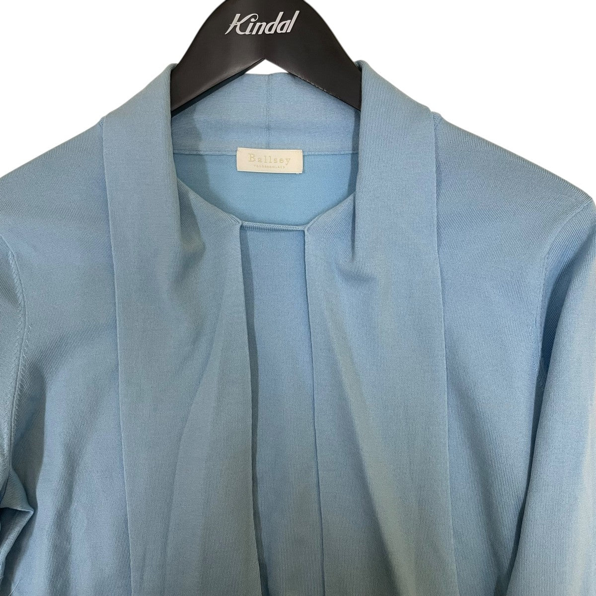 スーパーエクストラファインウール ボウタイプルオーバーロングスリーブカットソー11 02 34 02305