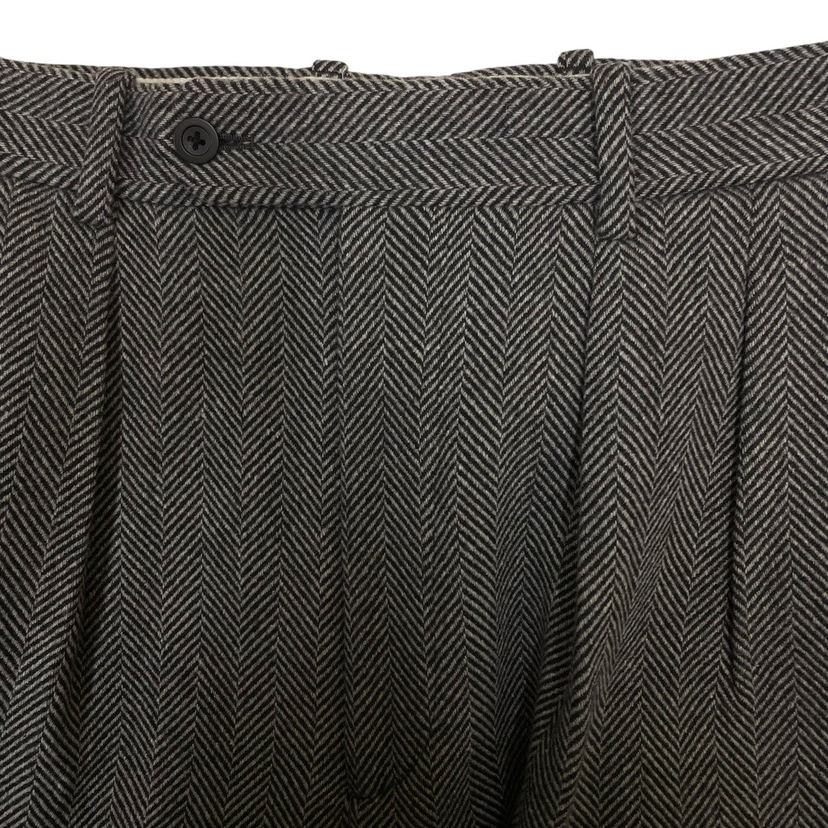 ウールヘリンボーン 2プリーツパンツ8114-177-1108