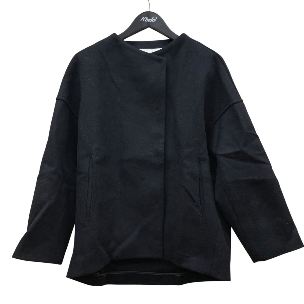 BALLSEY 25AWウールカシミヤビーバー ショートコクーンコートノーカラージャケット11-08-54-08401 古着・中古-1枚目のアイテム画像