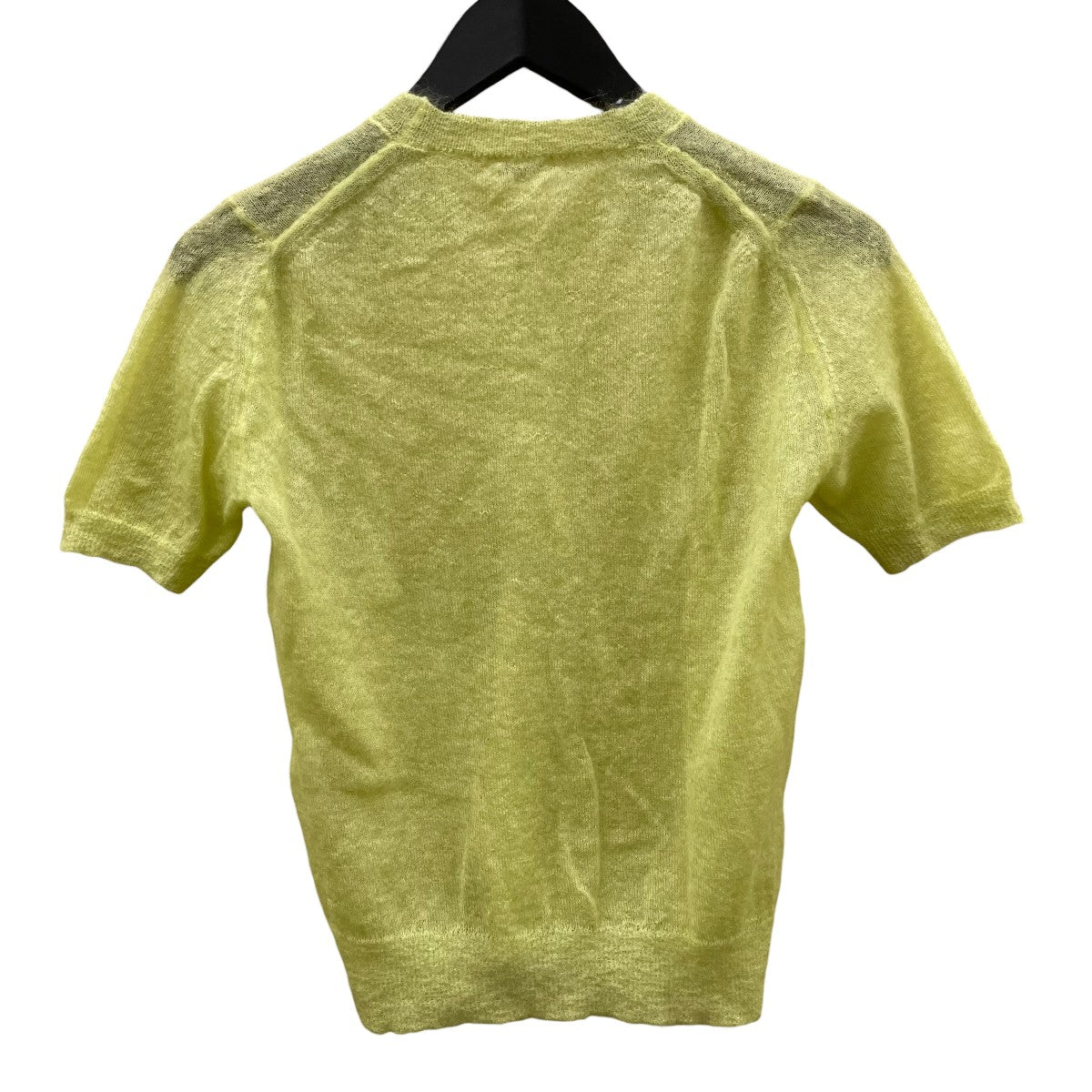 AURALEE Women’s Kid Mohair Sheer Knit Tee Lime Yellow半袖ニットA25SP06FG 古着・中古-2枚目のアイテム画像
