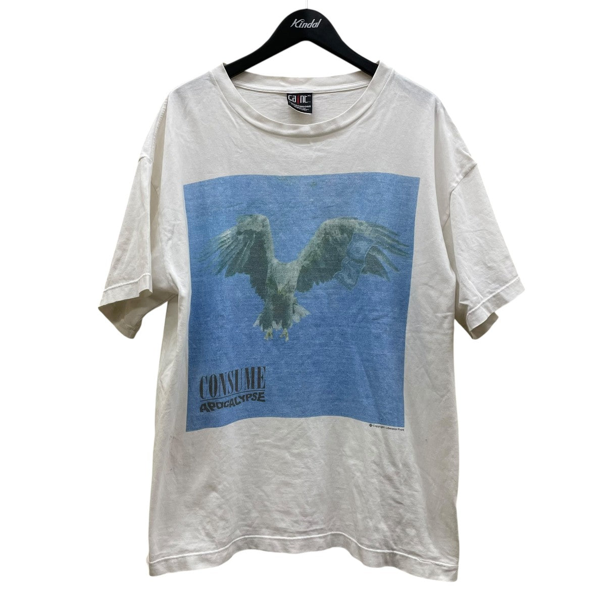 SAINT MICHAEL 23AWFORSOMEONE SS T-SHIRT CONSUME WHITEヴィンテージ加工 半袖Tシャツ コットンTシャツSM-S23-0000-C10 古着・中古-1枚目のアイテム画像