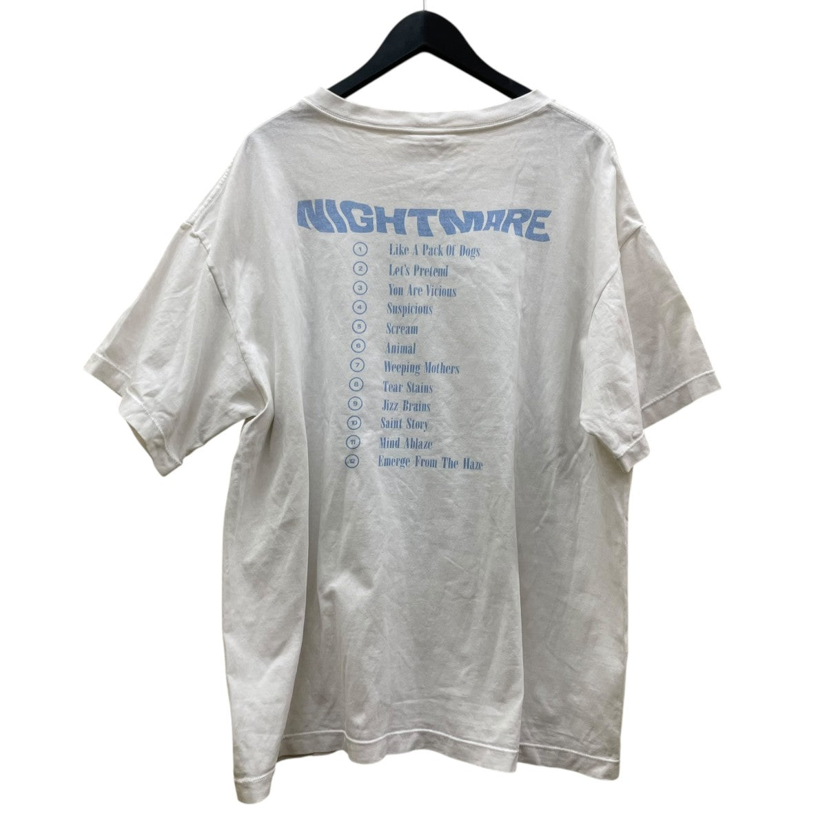 SAINT MICHAEL 23AWFORSOMEONE SS T-SHIRT CONSUME WHITEヴィンテージ加工 半袖Tシャツ コットンTシャツSM-S23-0000-C10 古着・中古-2枚目のアイテム画像
