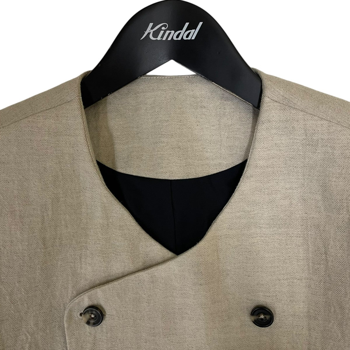 DB Cropped Jacketウール リネン ノーカラージャケット