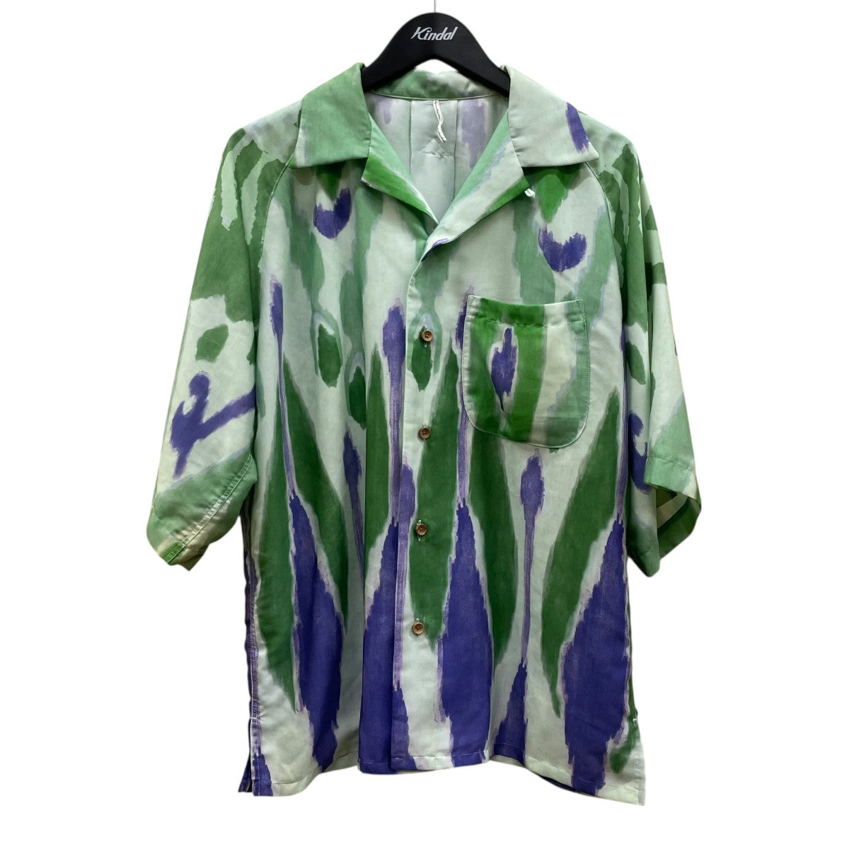 ペイティングタッチ 花柄プリント オープンカラーシャツ 半袖シャツ2333231