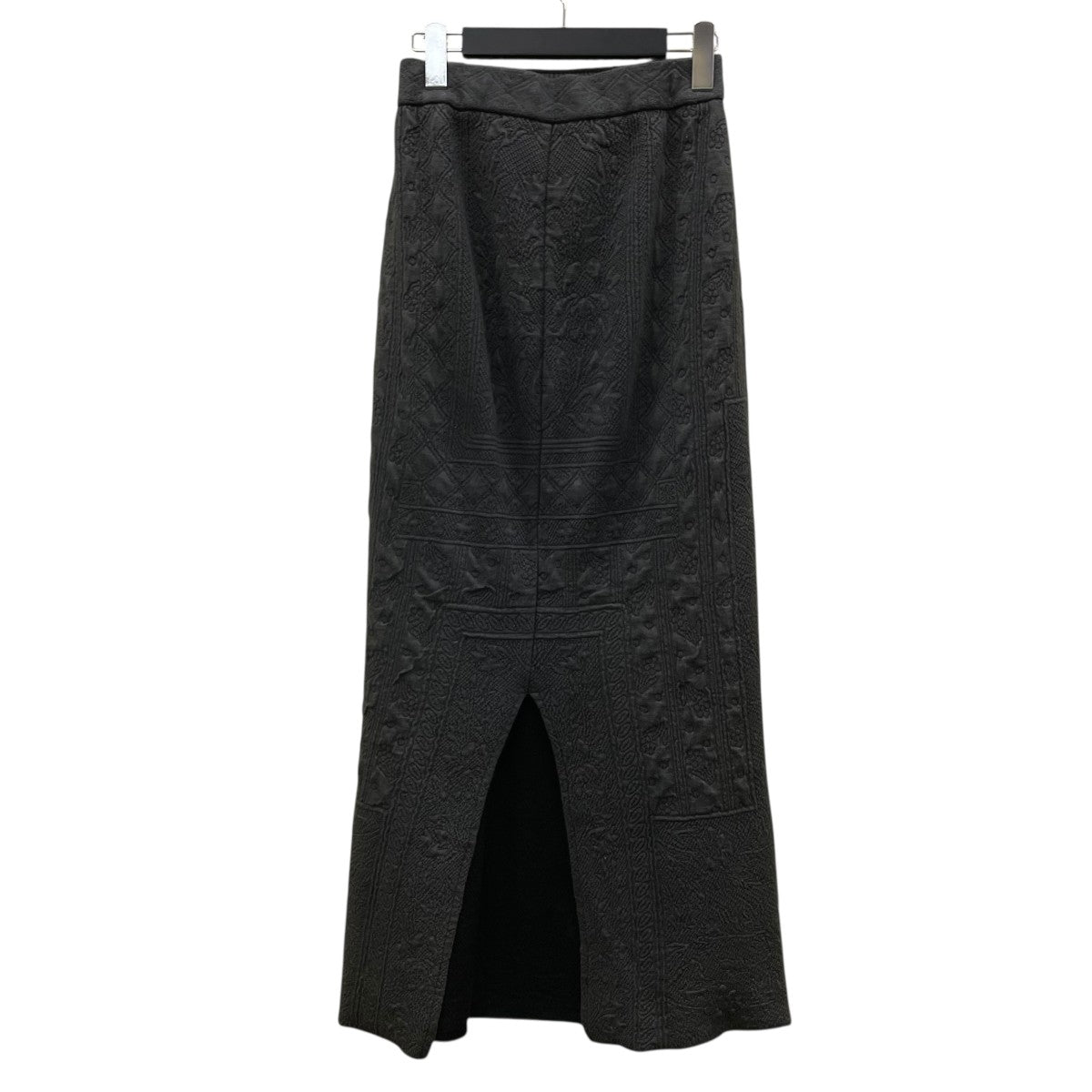 mame kurogouchi Floral Pattern Jacquard Washed Knitニットスカート バックスリットスカートMM24SS-KN040 古着・中古-2枚目のアイテム画像
