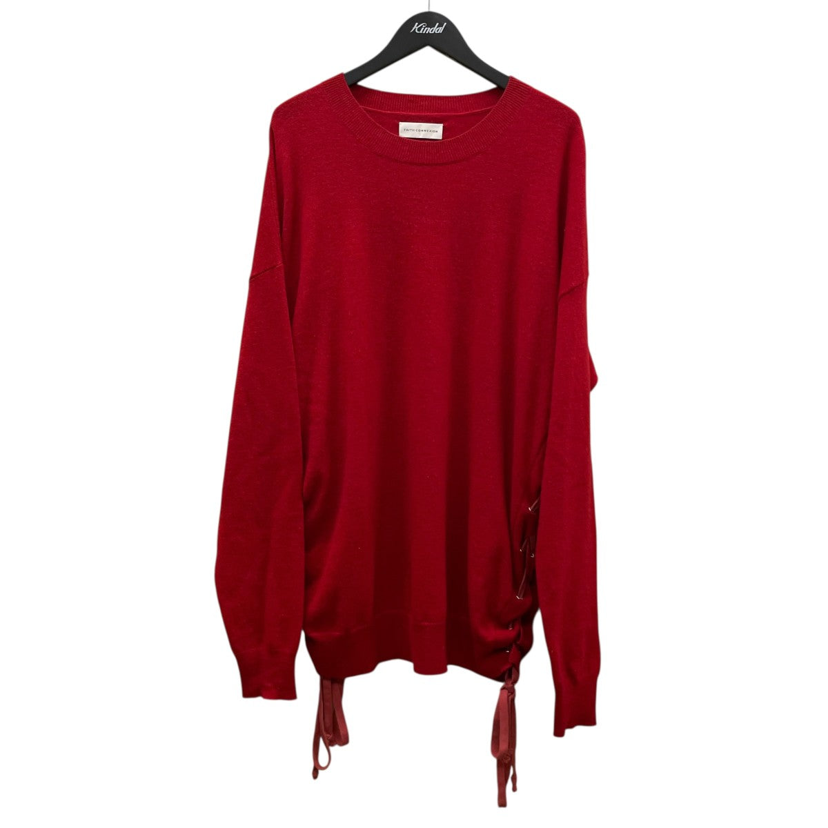FAITH CONNEXION KNIT PULLOVERサイドレースアップ クルーネックニットX4305M00011 古着・中古-1枚目のアイテム画像