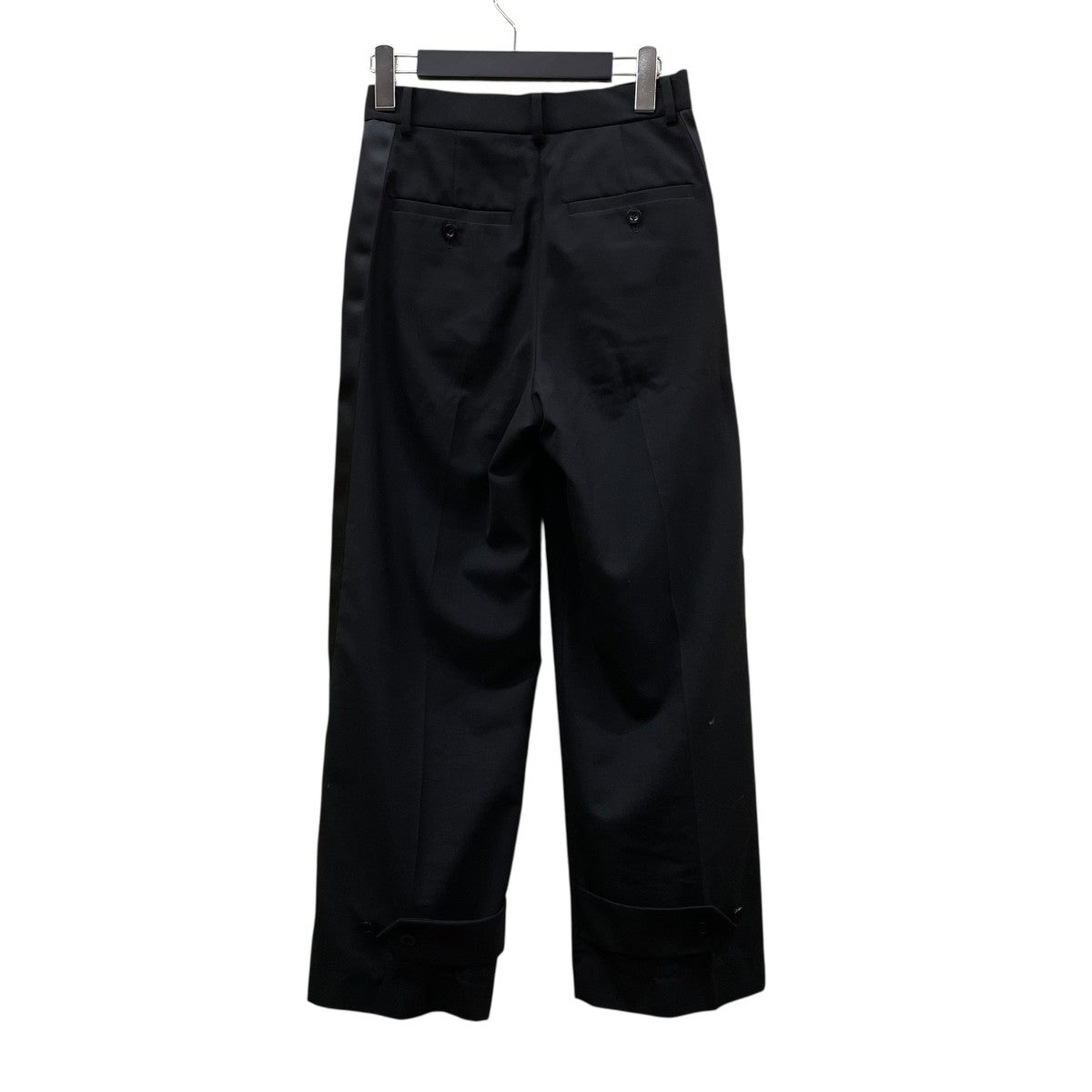 sacai サカイ　側章スーチングスラックス　ブラック2 新品 sacai(サカイ) サイドラインスーチングワイドスラックスパンツヘム