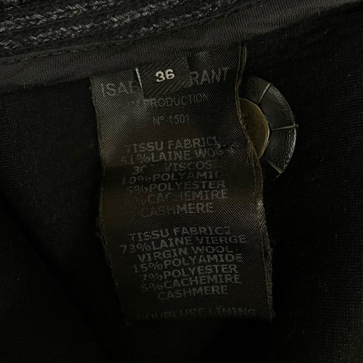 ISABEL MARANT カシミヤ混コート 古着・中古-5枚目のアイテム画像