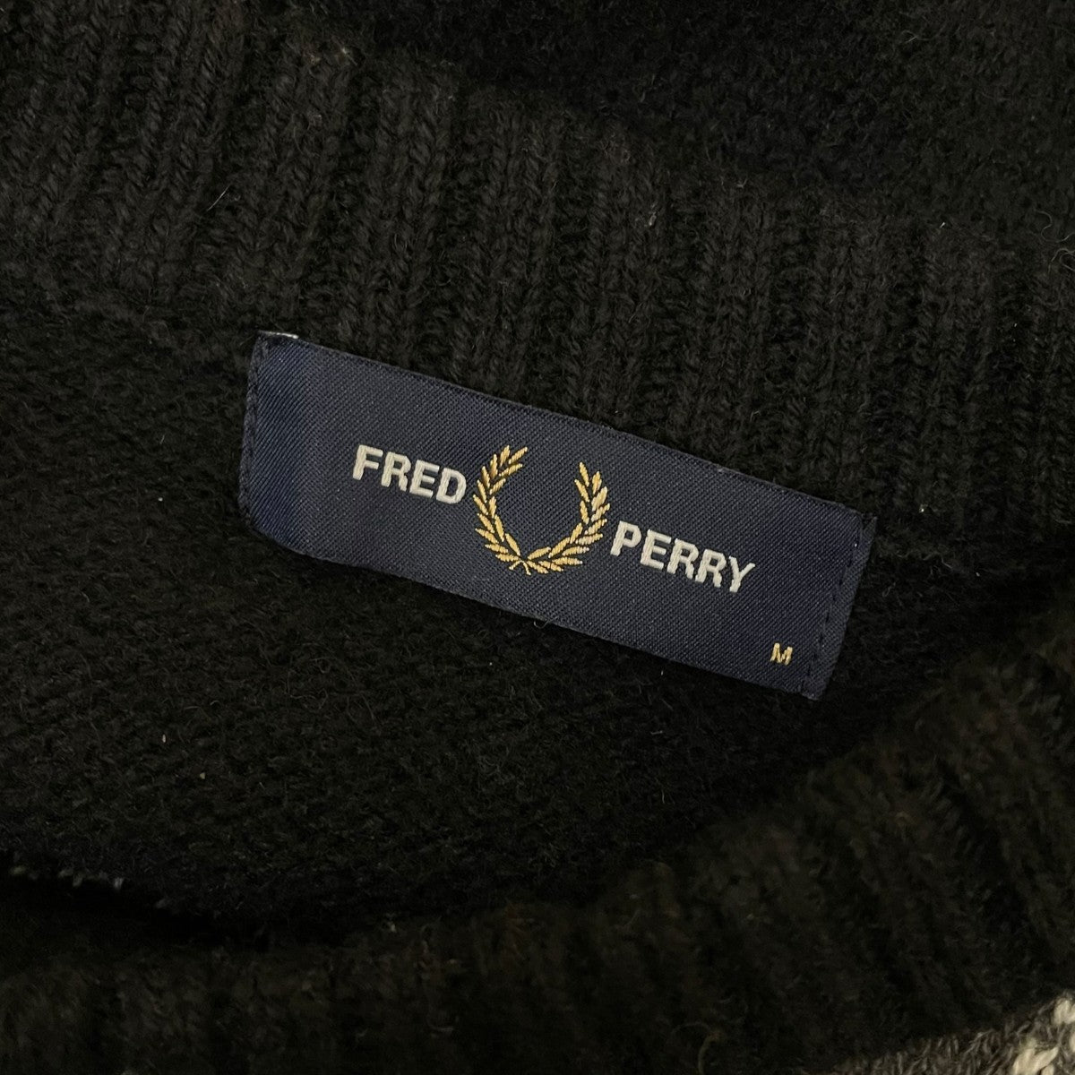 Tarttan Panel Sweaterロゴ刺繍付き タータンチェック柄 ウール ニット セーターK4569