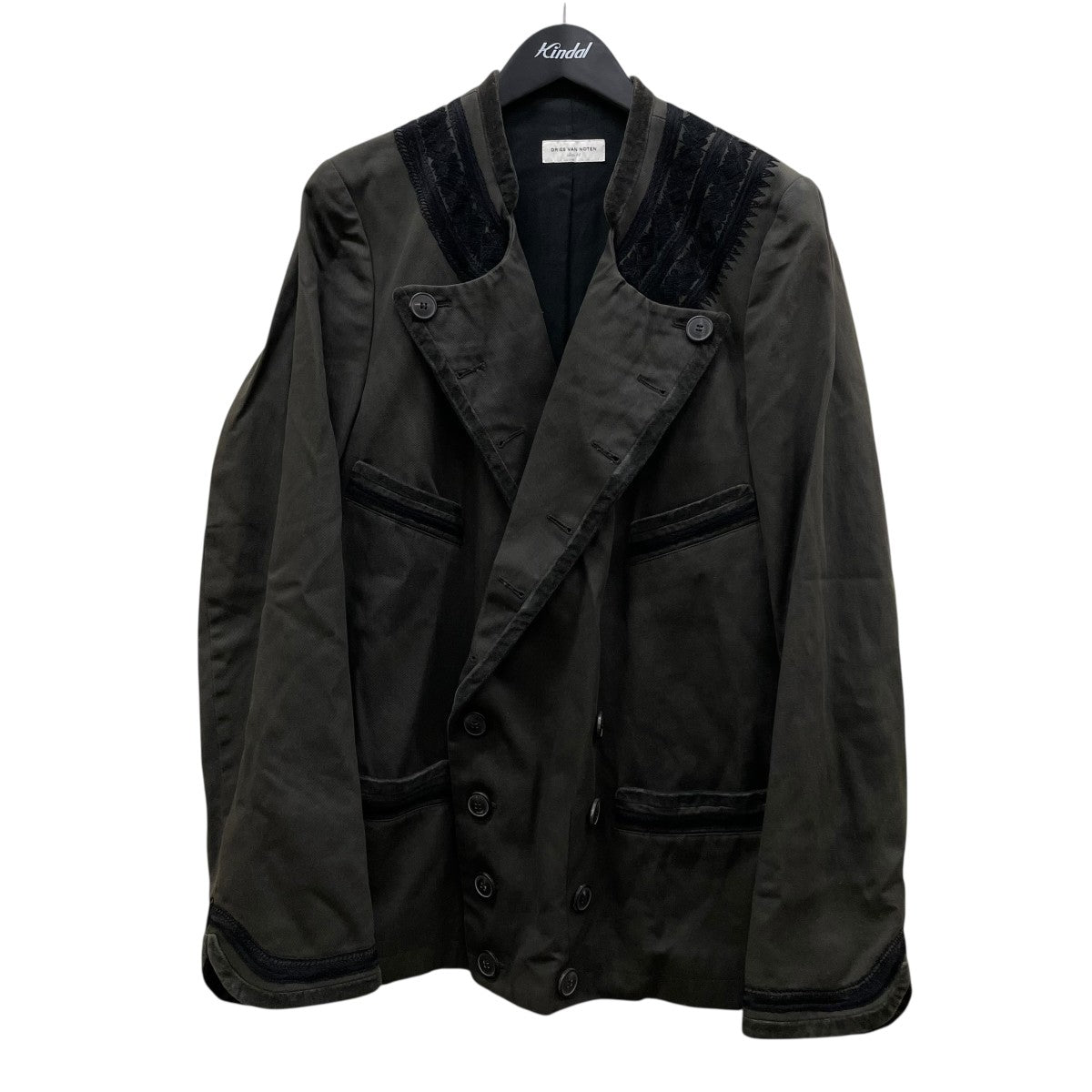 美品 ドリスヴァンノッテン アートプリント ジャケット ベルト 半袖 VV039 DRIES VAN NOTEN - Dries Van Noten 刺繍|ウール|ジャケット 34 新品の