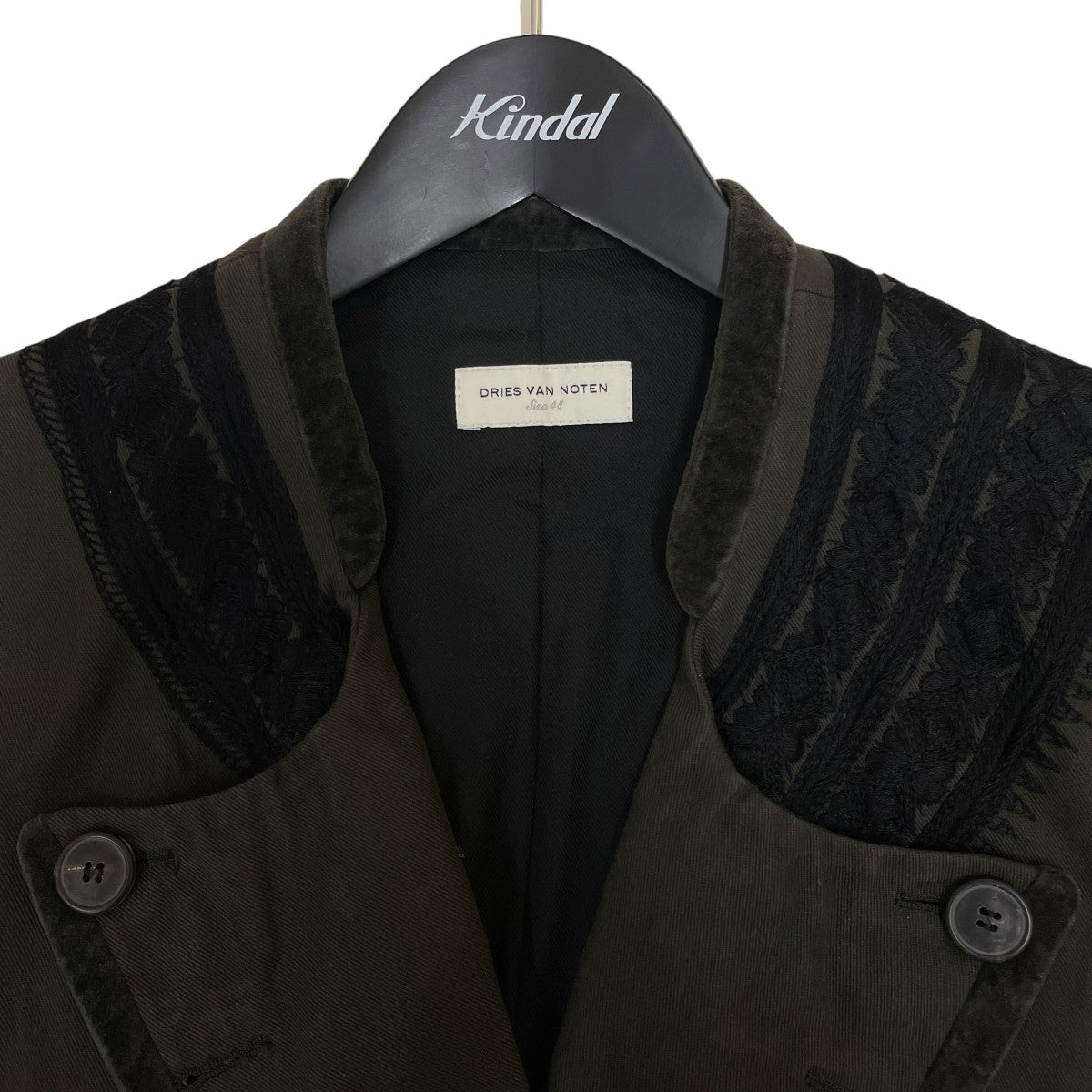 オイルド刺繍 ミリタリー テーラードジャケット