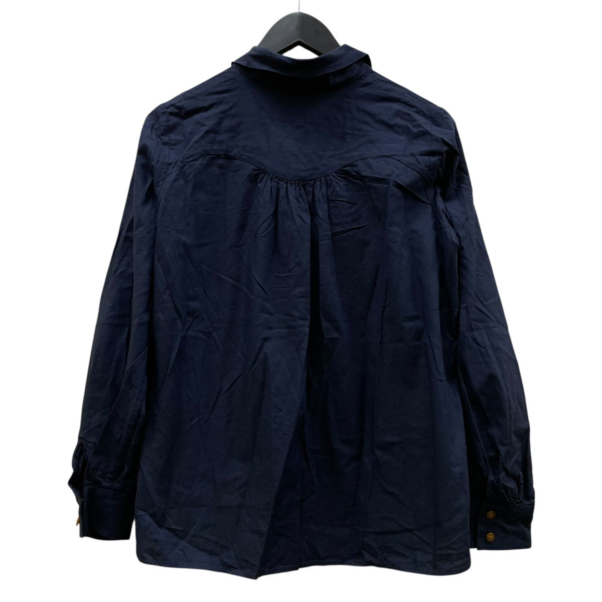 ボウタイブラウス 長袖シャツ コットンシャツ12101M