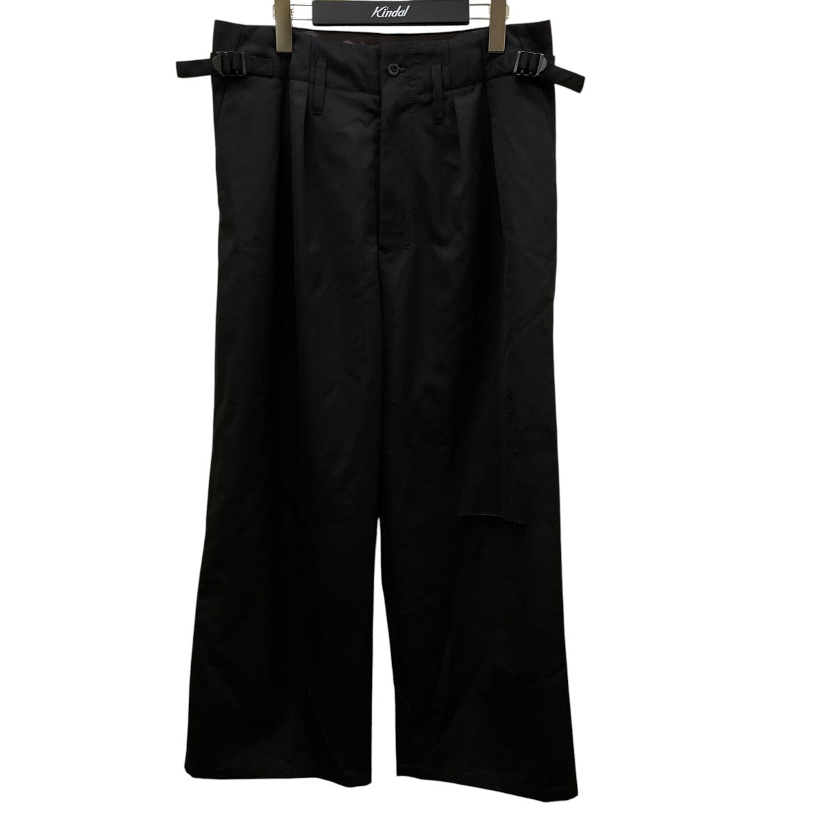 25SSDAMAGE WOOL 2TUCK SLACKSダメージ加工スラックスANC-PT79-B