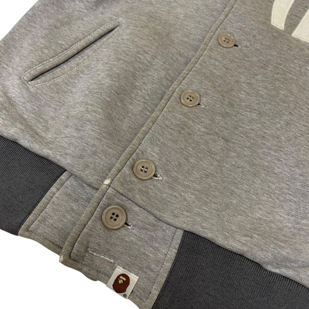 A BATHING APE 90s 00s OLD ワッペン付き ヴィンテージ スウェットスタジャン ジャケット 古着・中古-7枚目のアイテム画像