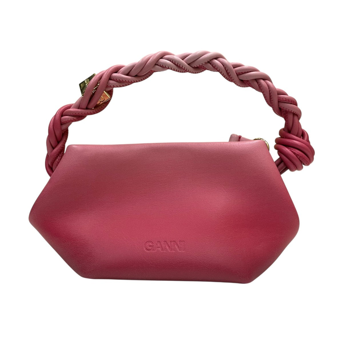 Ganni Bou Bag Miniバタフライロゴ サイコロ型チャーム付き 2WAYハンドバッグ ショルダーバッグ 古着・中古-2枚目のアイテム画像