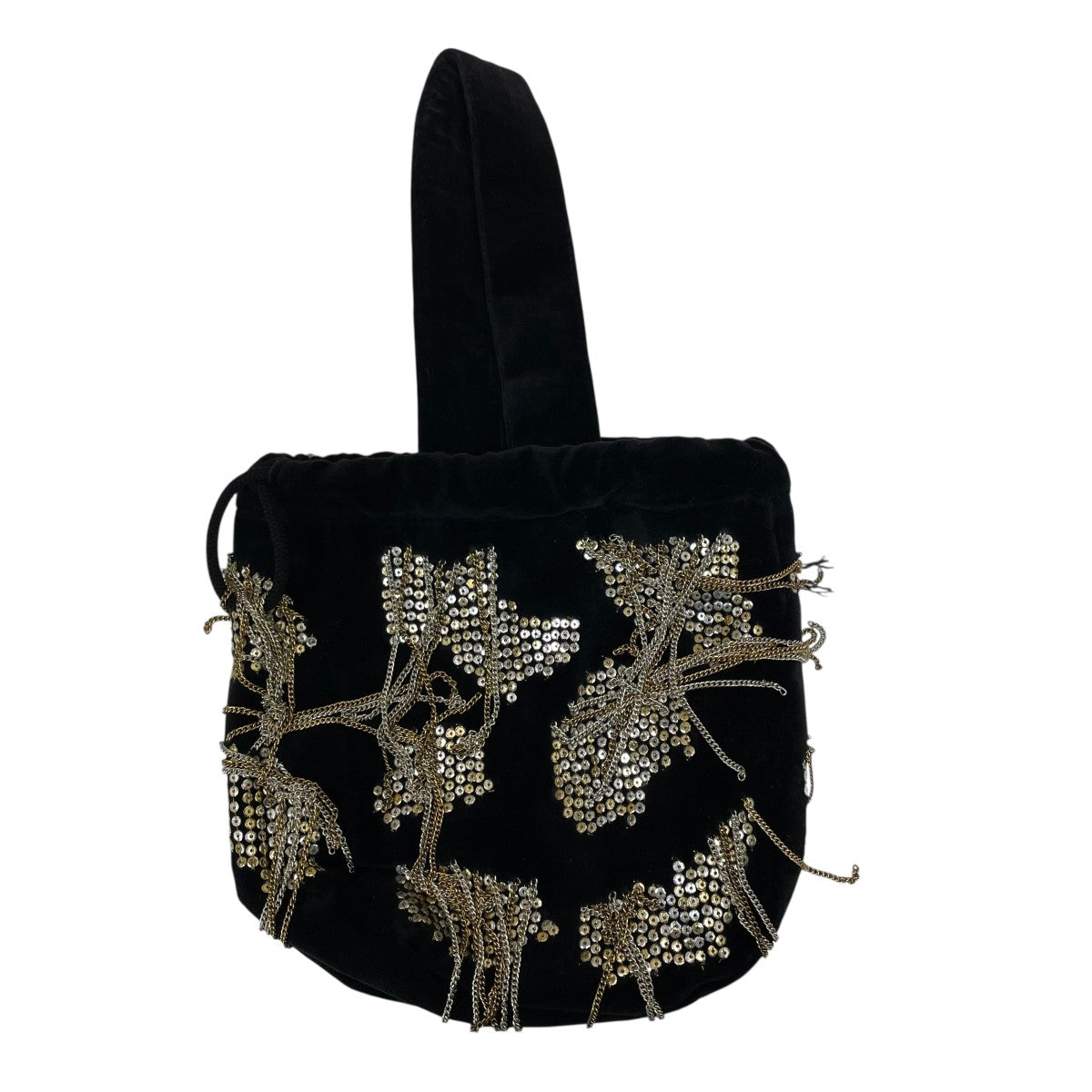 POUCH SEQUIN VELVETハンドバッグH2812