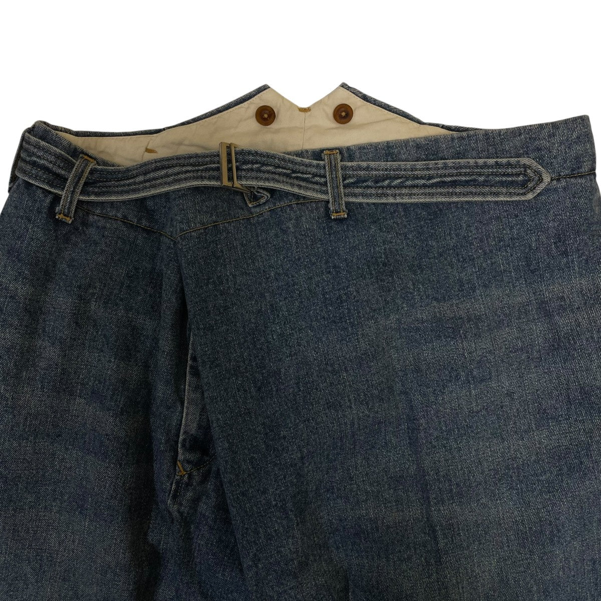 バックル付き アシンメトリー デニムパンツ コットンパンツ22aw-p-05