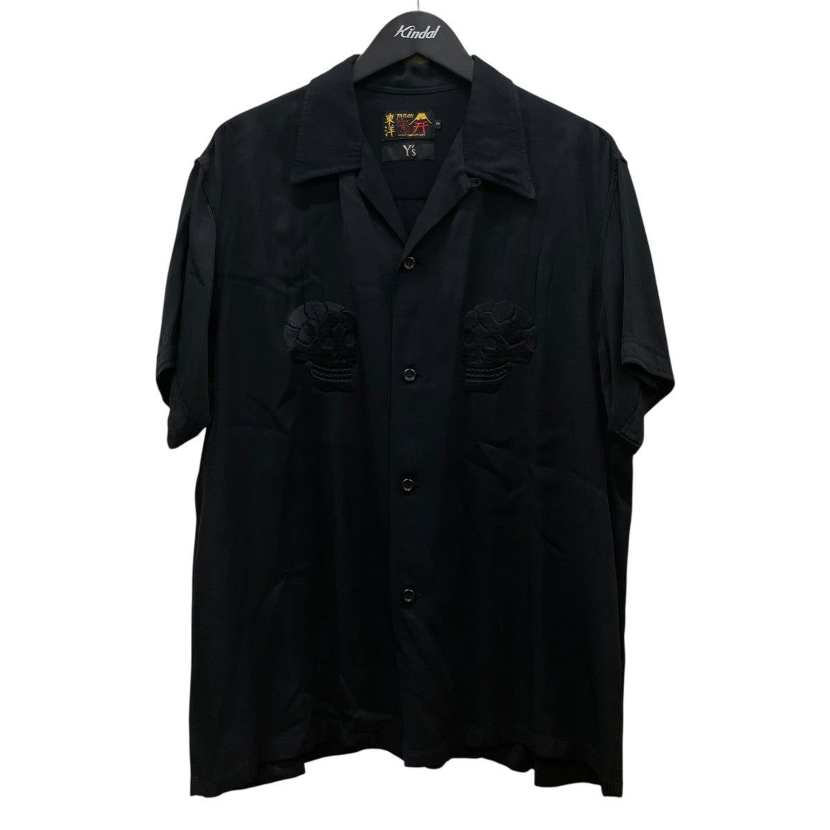 テーラー東洋×Y’s 25AWSUKASHIRTスカル刺繍 オープンカラーシャツ 半袖シャツYM-B55-215 古着・中古-1枚目のアイテム画像