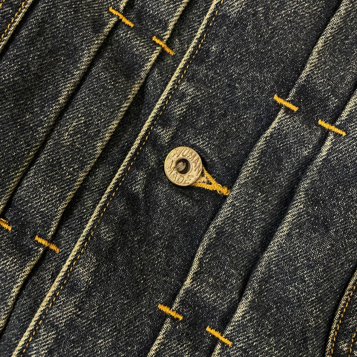 HUMAN MADE DENIM JACKETデニムジャケット チェーンステッチ ロゴ刺繍付き バックプリント コーデュロイ襟HM31JK018 古着・中古-8枚目のアイテム画像