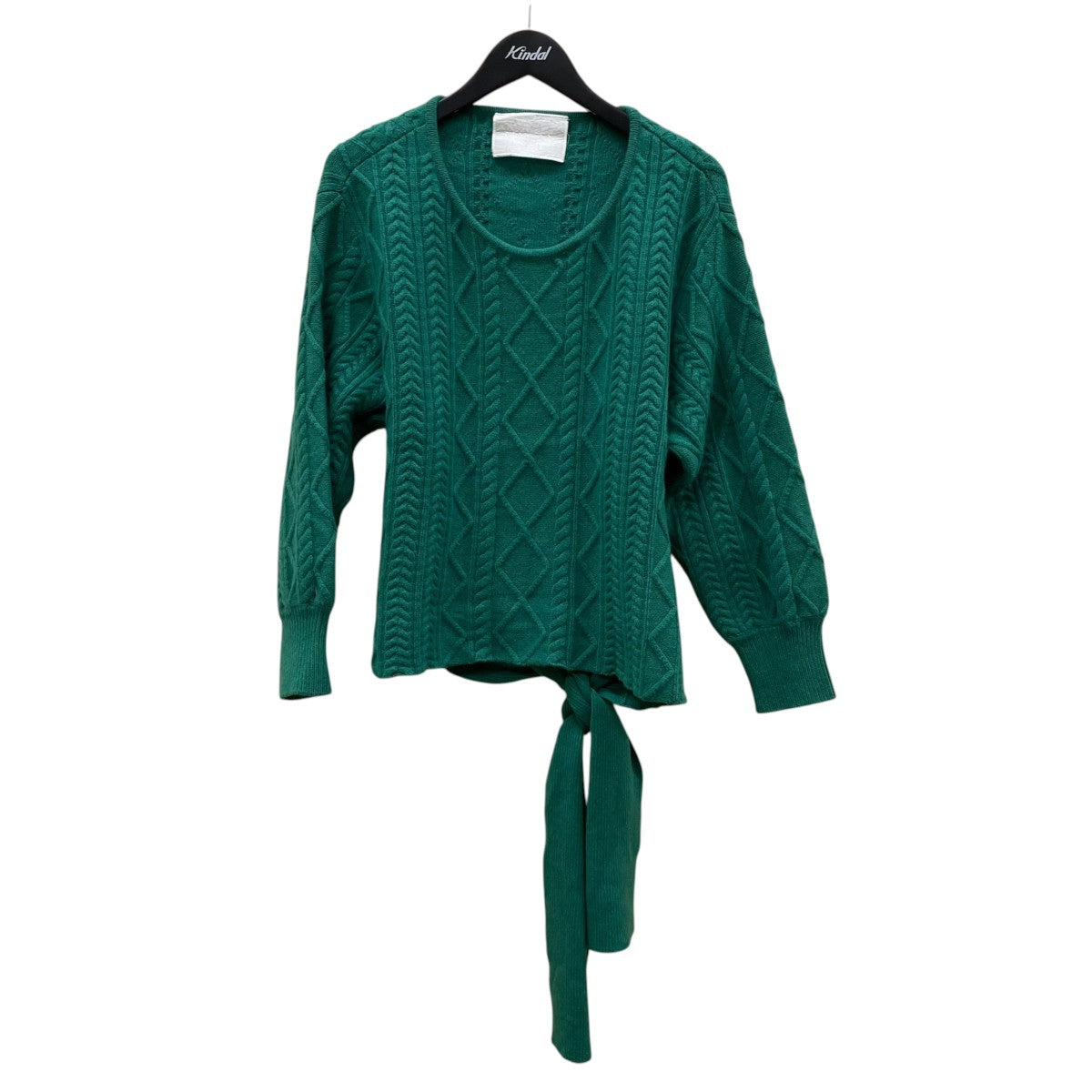 MYLAN 21AWCashmere Cable Knit Back Ribbon TopクルーネックニットMY21AW-KR012 古着・中古-1枚目のアイテム画像