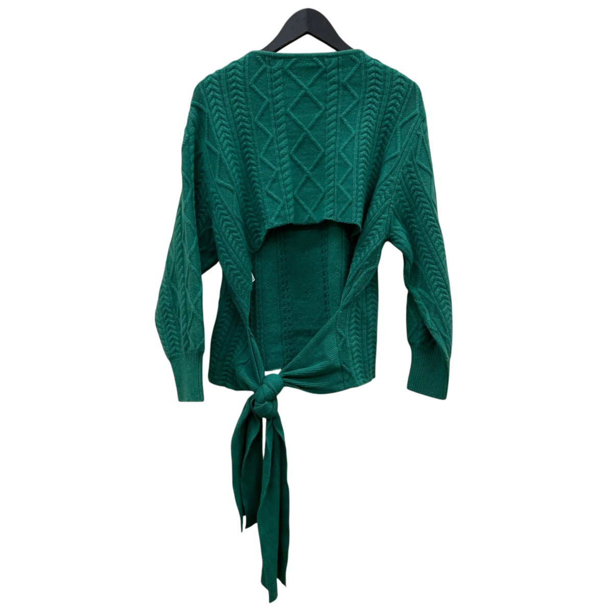 MYLAN 21AWCashmere Cable Knit Back Ribbon TopクルーネックニットMY21AW-KR012 古着・中古-2枚目のアイテム画像