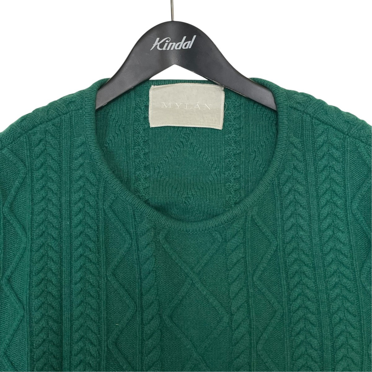 MYLAN 21AWCashmere Cable Knit Back Ribbon TopクルーネックニットMY21AW-KR012 古着・中古-3枚目のアイテム画像