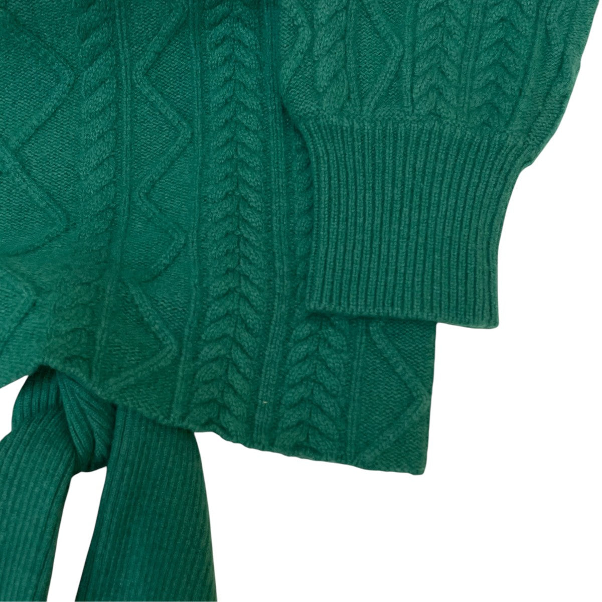 MYLAN 21AWCashmere Cable Knit Back Ribbon TopクルーネックニットMY21AW-KR012 古着・中古-4枚目のアイテム画像