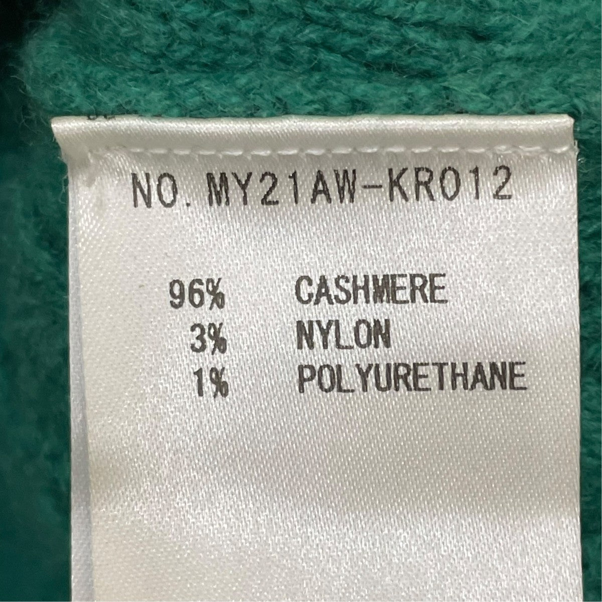 MYLAN 21AWCashmere Cable Knit Back Ribbon TopクルーネックニットMY21AW-KR012 古着・中古-5枚目のアイテム画像