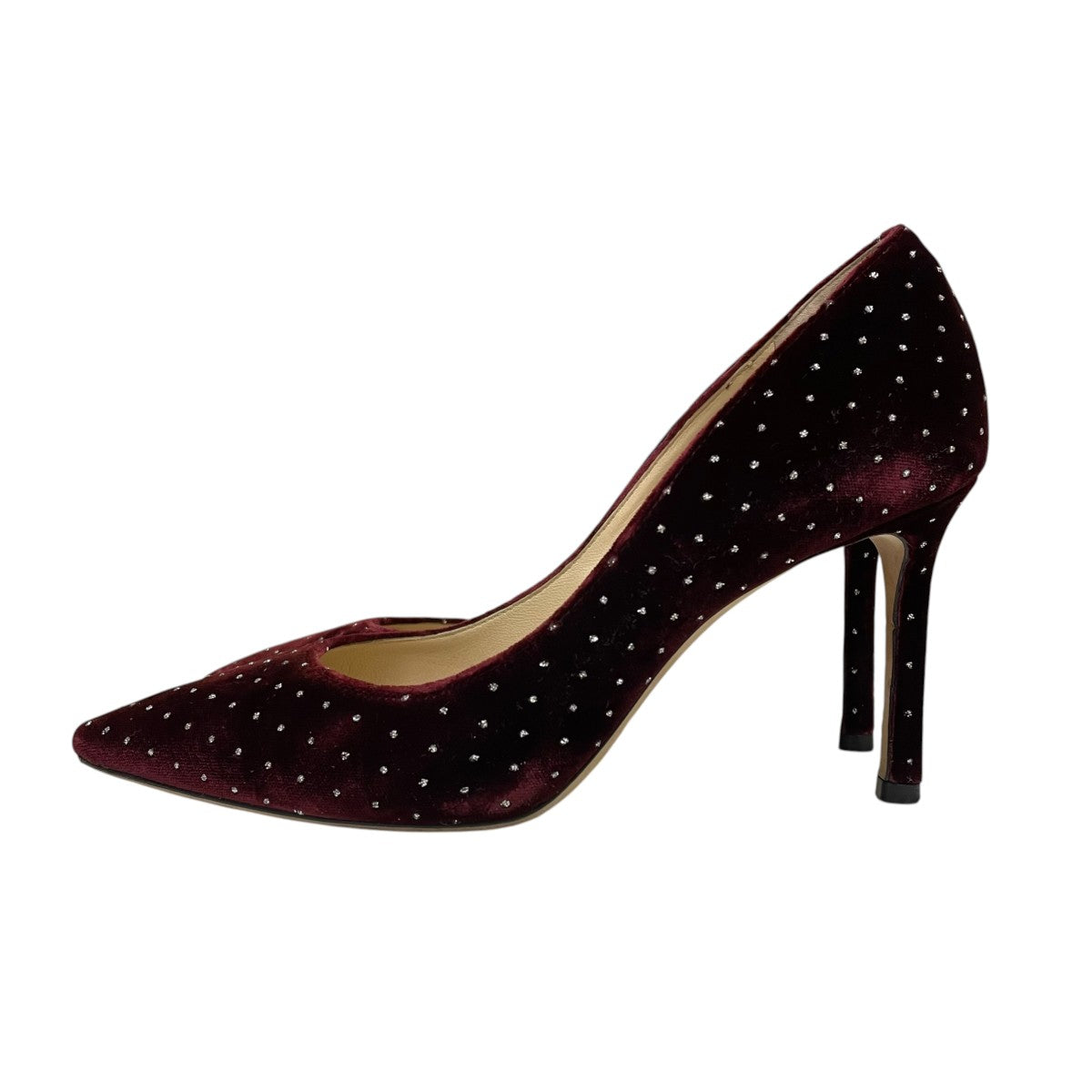 JIMMY CHOO ベロア ストーンパンプス ハイヒール 古着・中古-2枚目のアイテム画像