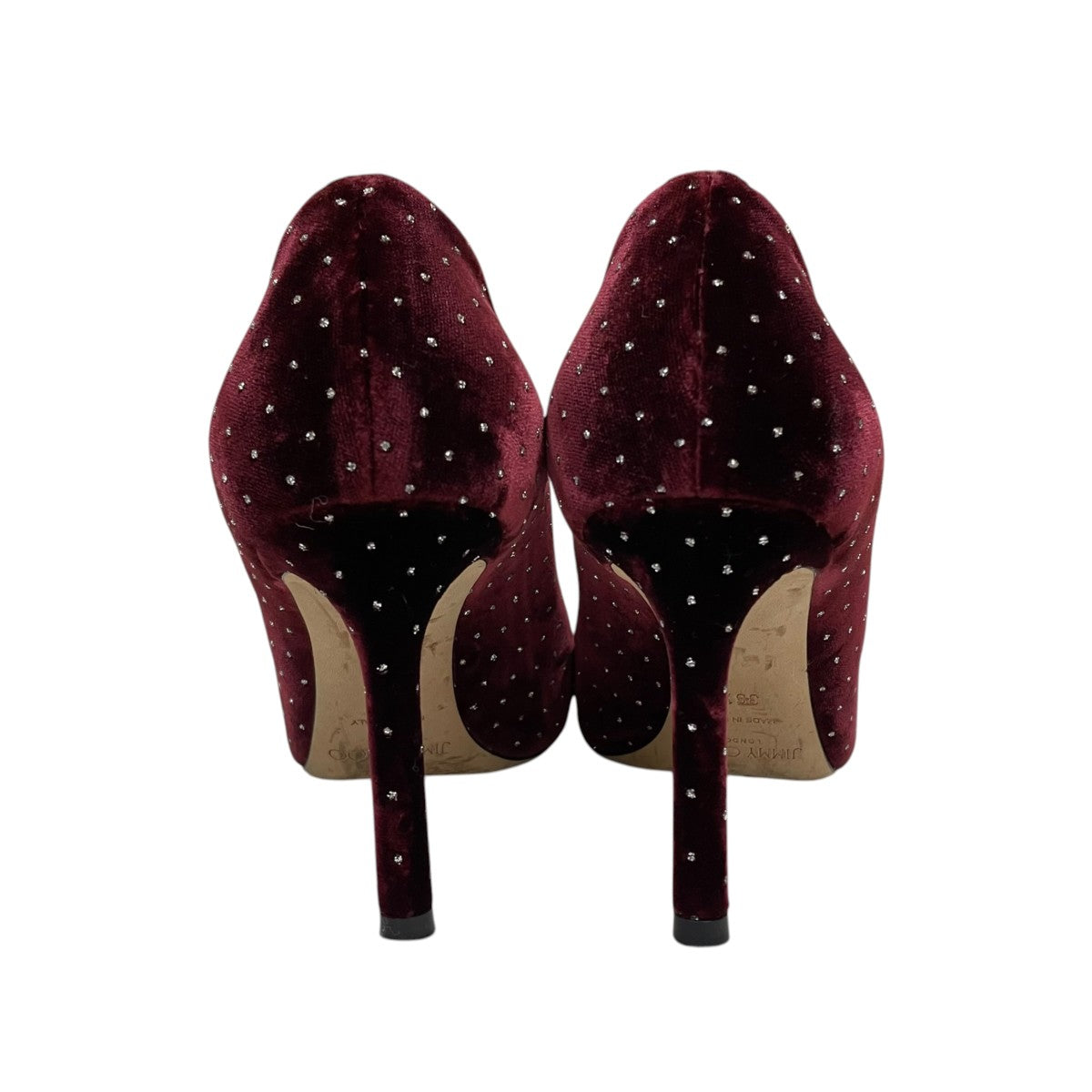 JIMMY CHOO ベロア ストーンパンプス ハイヒール 古着・中古-3枚目のアイテム画像