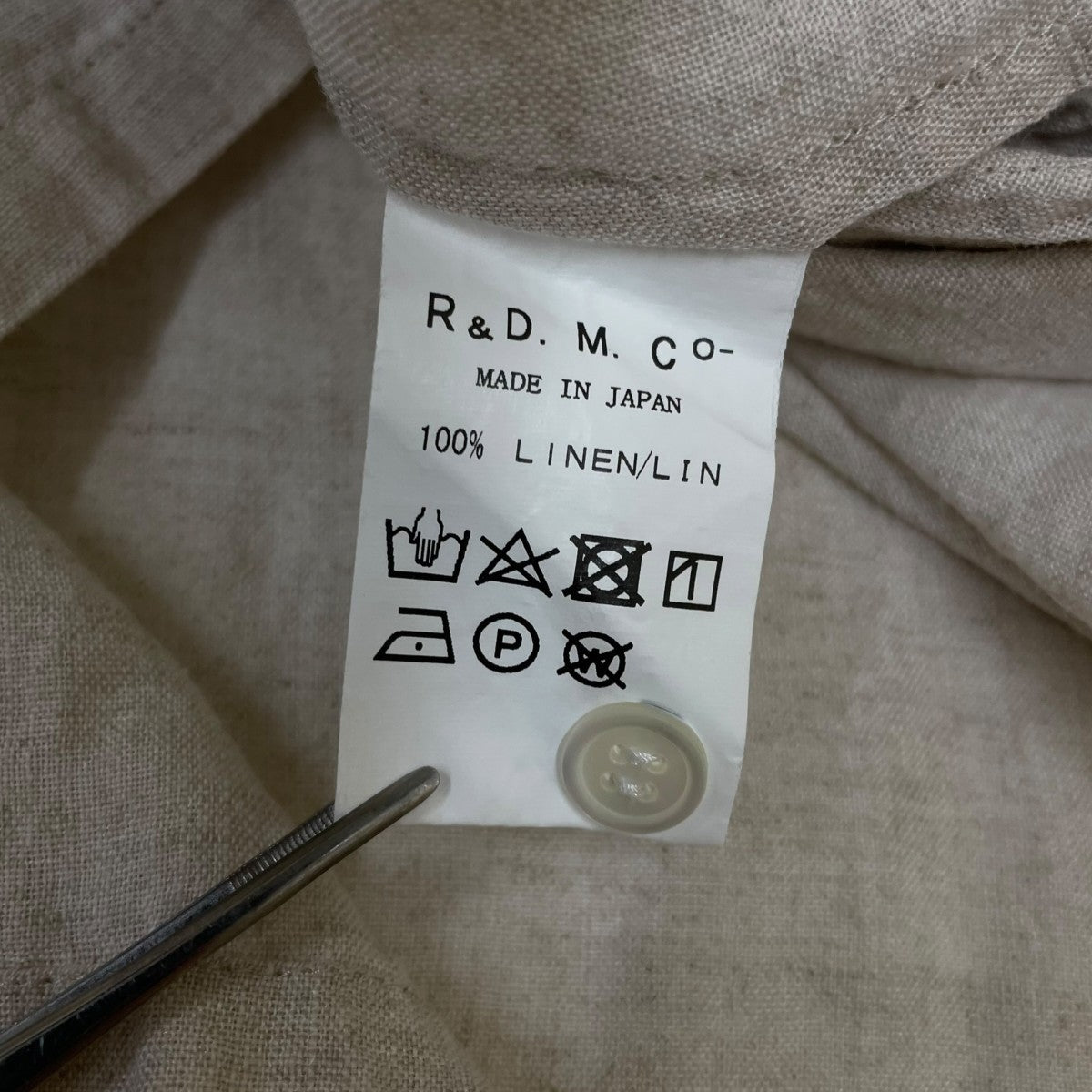 R＆D．M．Co-OLDMAN’S TAILOR リネン混 シャツワンピース 長袖ワンピース 古着・中古-5枚目のアイテム画像