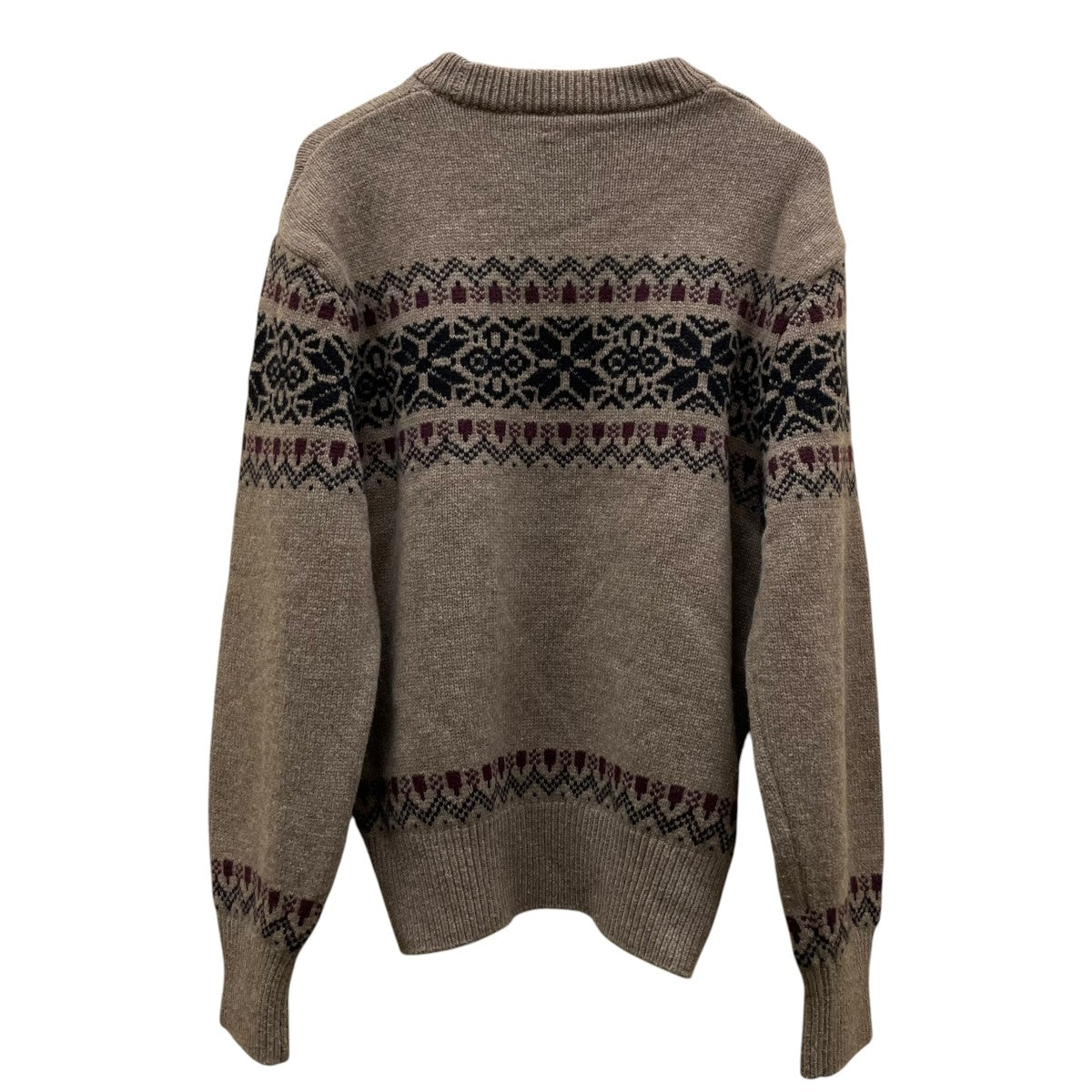 HERILL Blacksheep Snow RaggSweater総柄 ブラックシープ スノー ラグ セーター ウールニット21-080-HL-8180-3 古着・中古-2枚目のアイテム画像